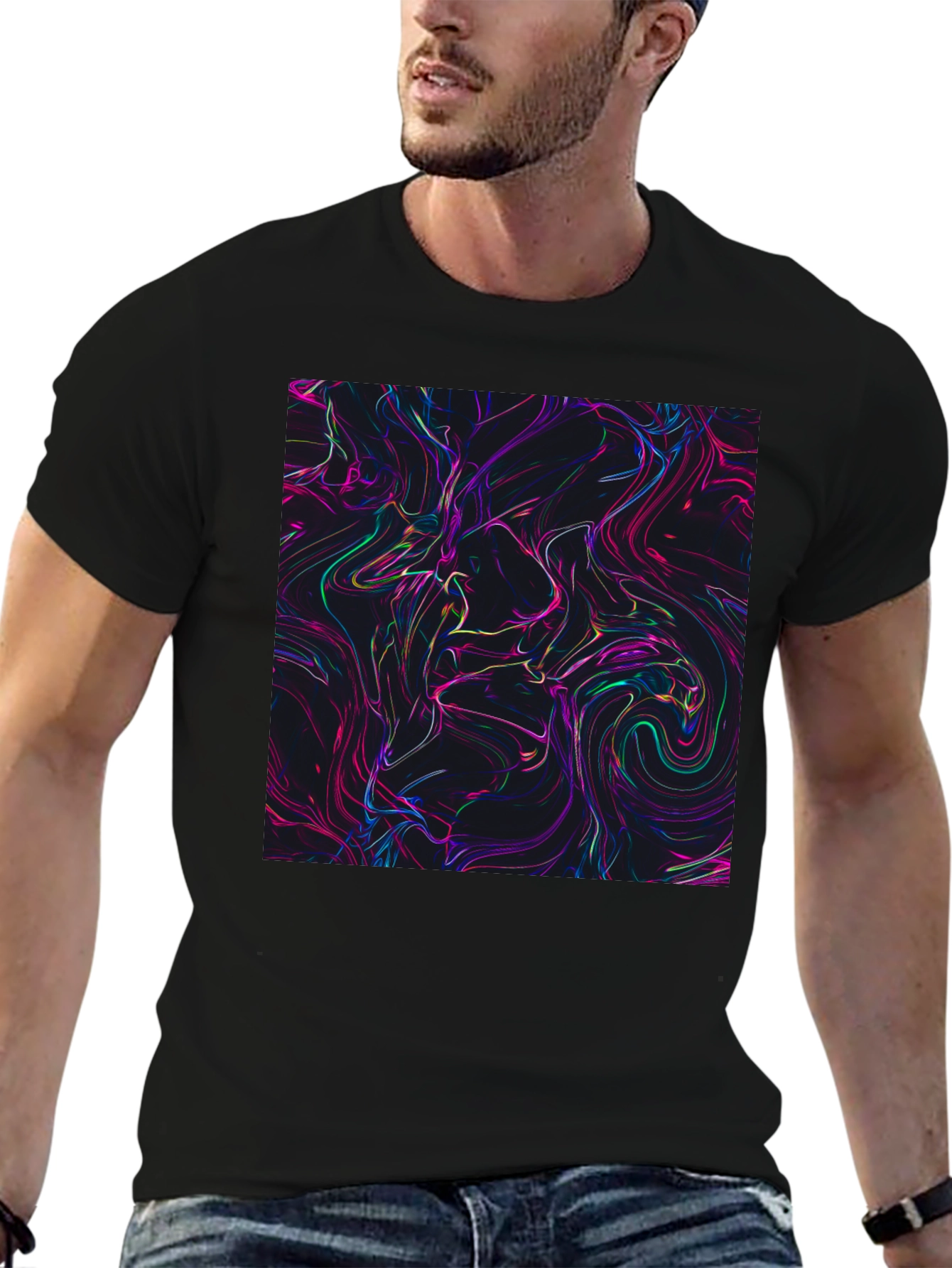 Abstract Swirl Graphic Tee