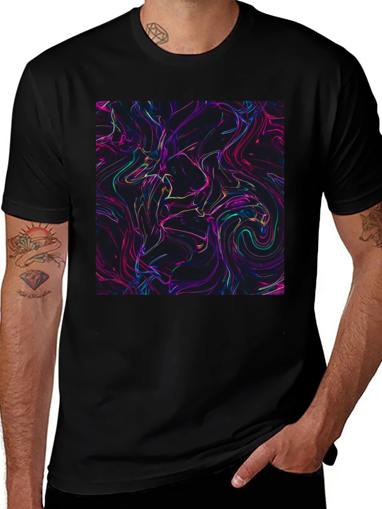 Abstract Swirl Graphic Tee