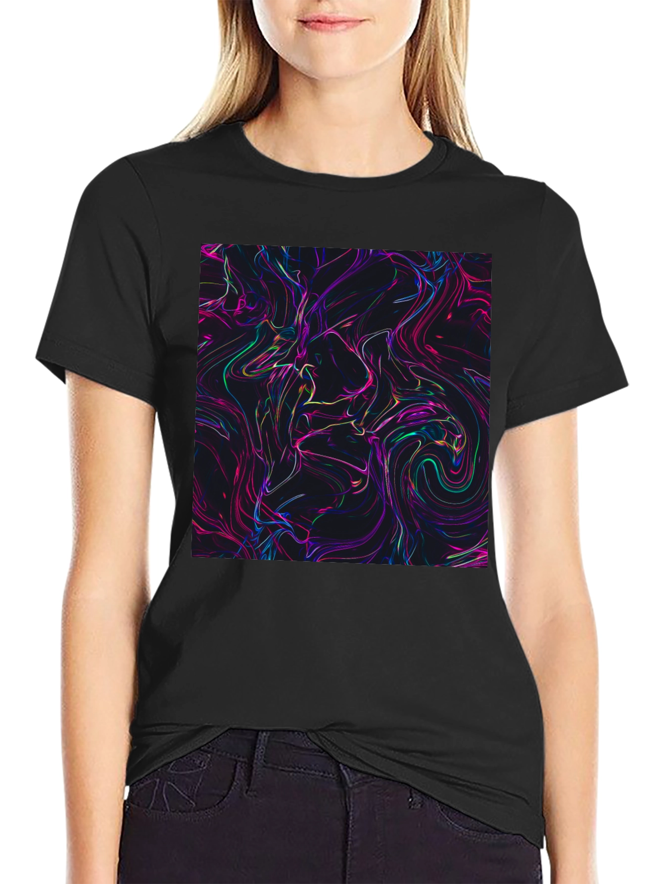 Abstract Swirl Graphic Tee