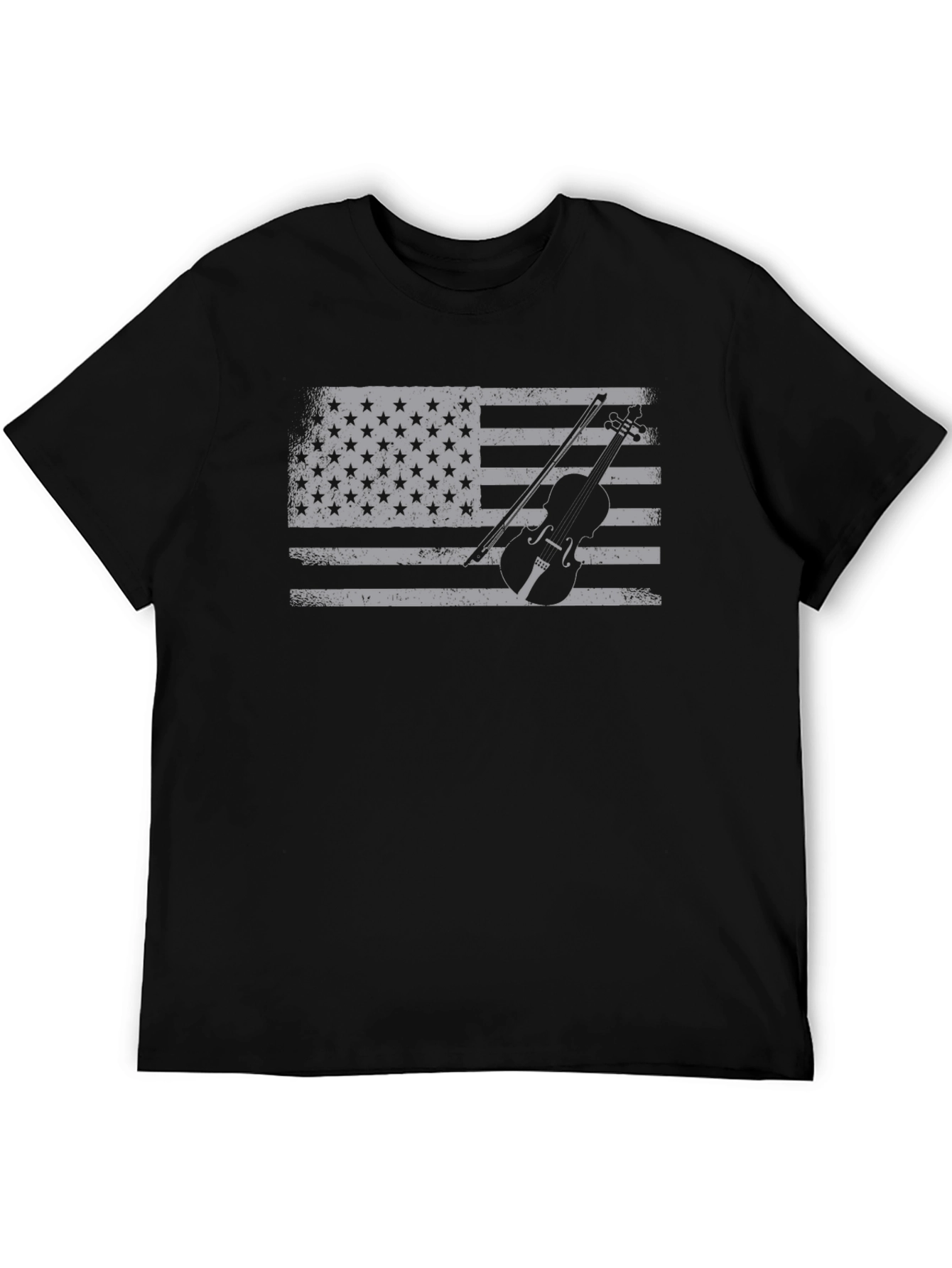 American Flag Violin Graphic T-Shirt