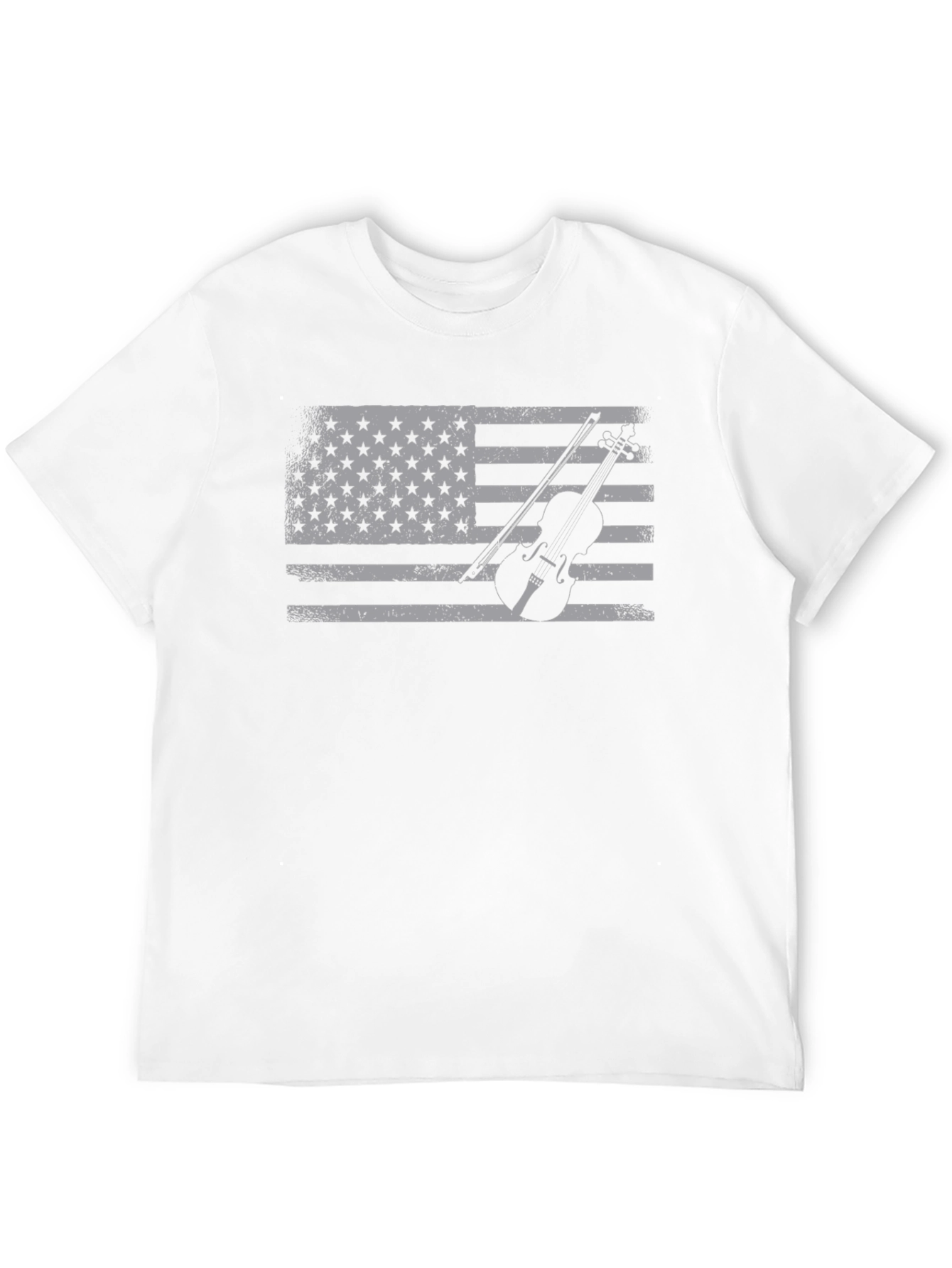 American Flag Violin Graphic T-Shirt