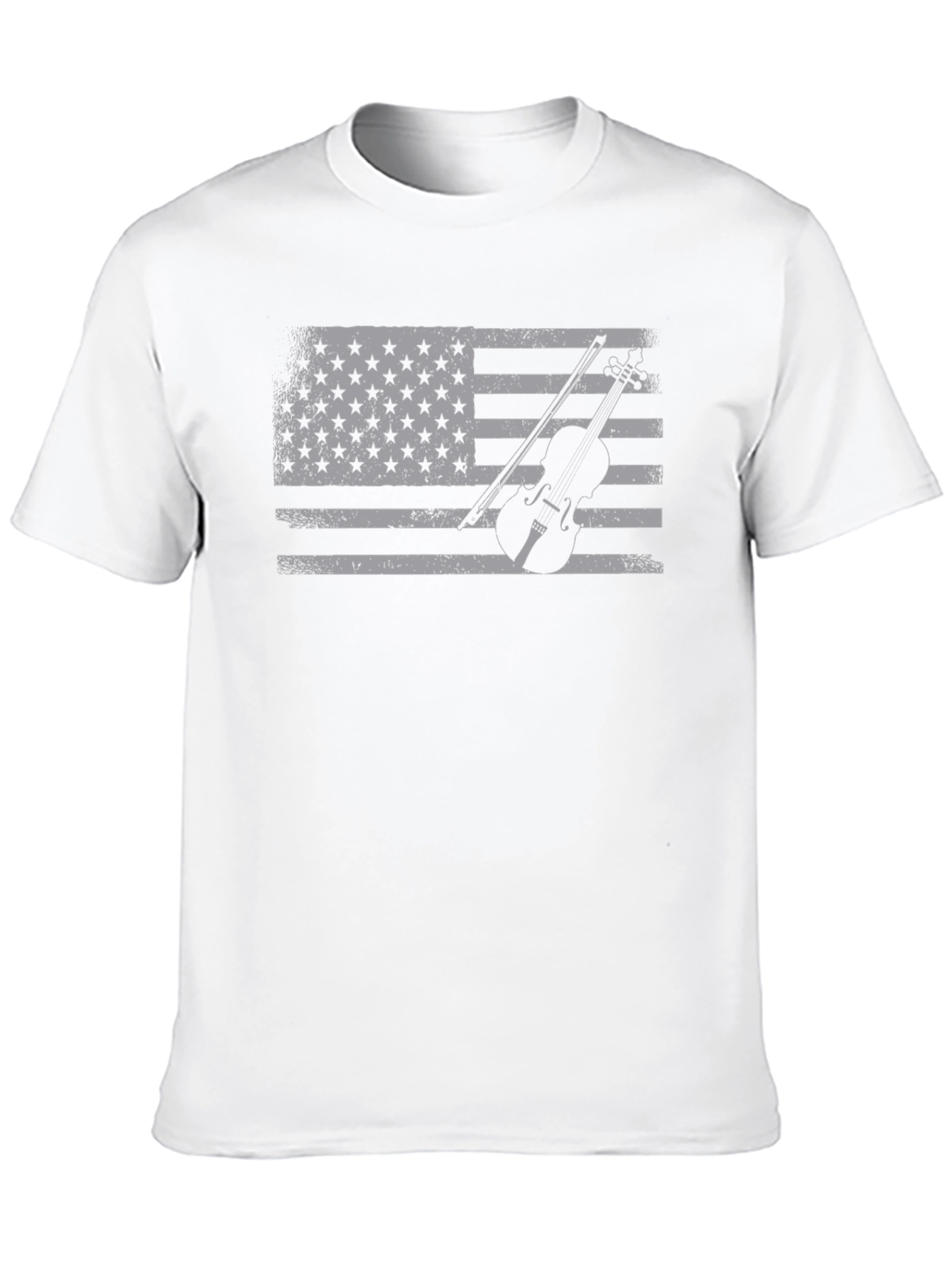 American Flag Violin Graphic T-Shirt