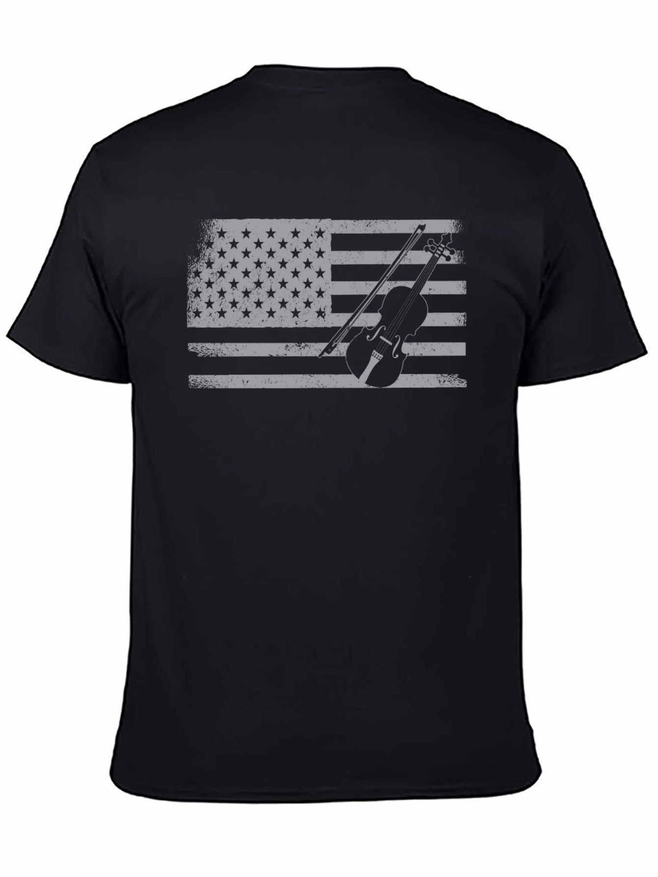 American Flag Violin Graphic T-Shirt
