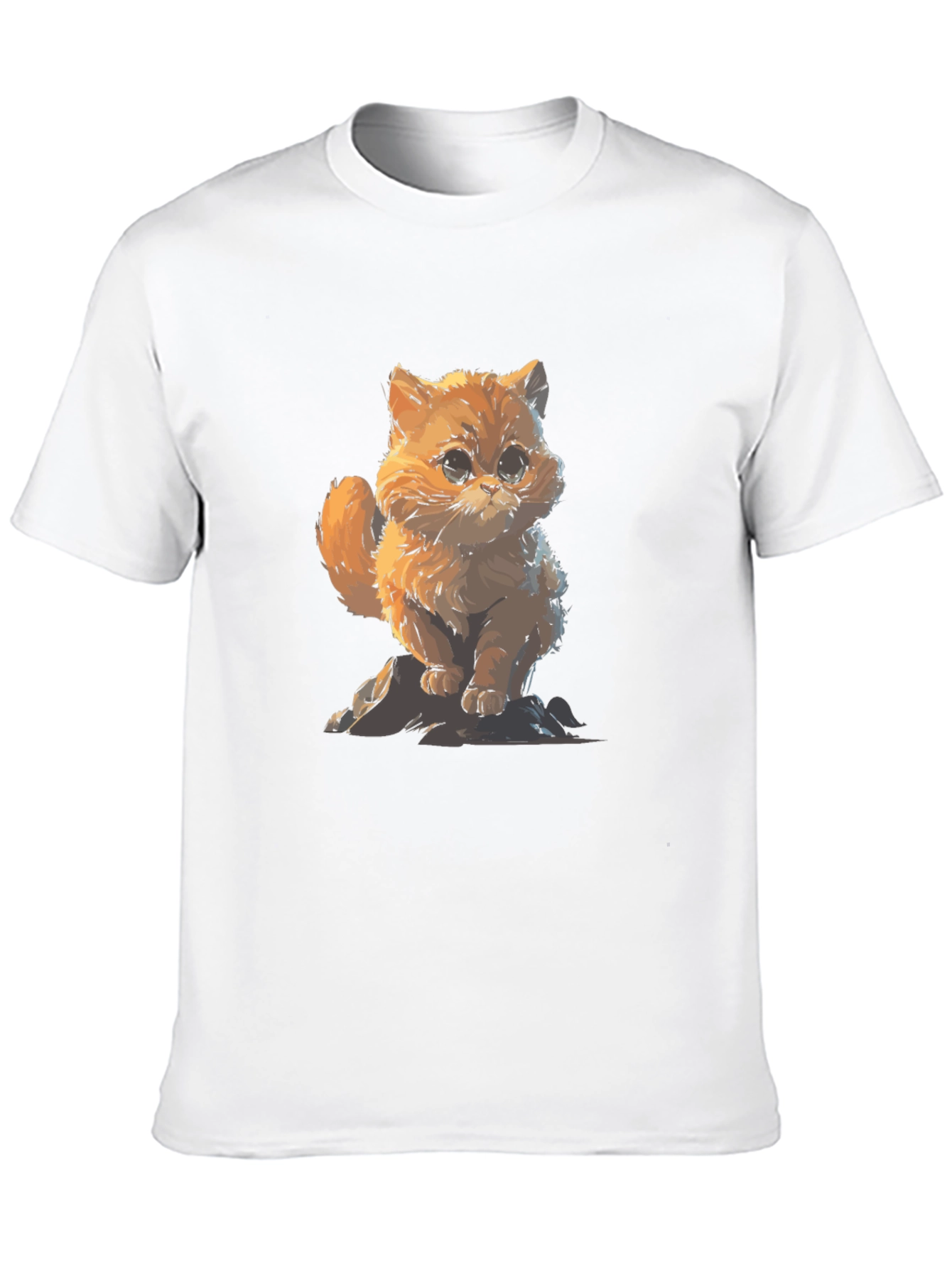 Cute Cat Graphic Black T-Shirt
