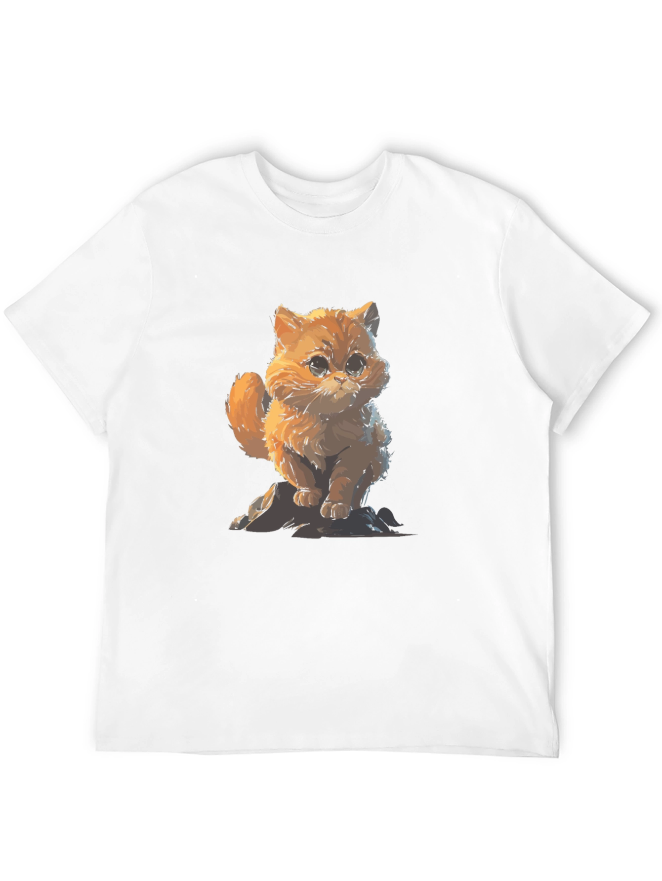 Cute Cat Graphic Black T-Shirt
