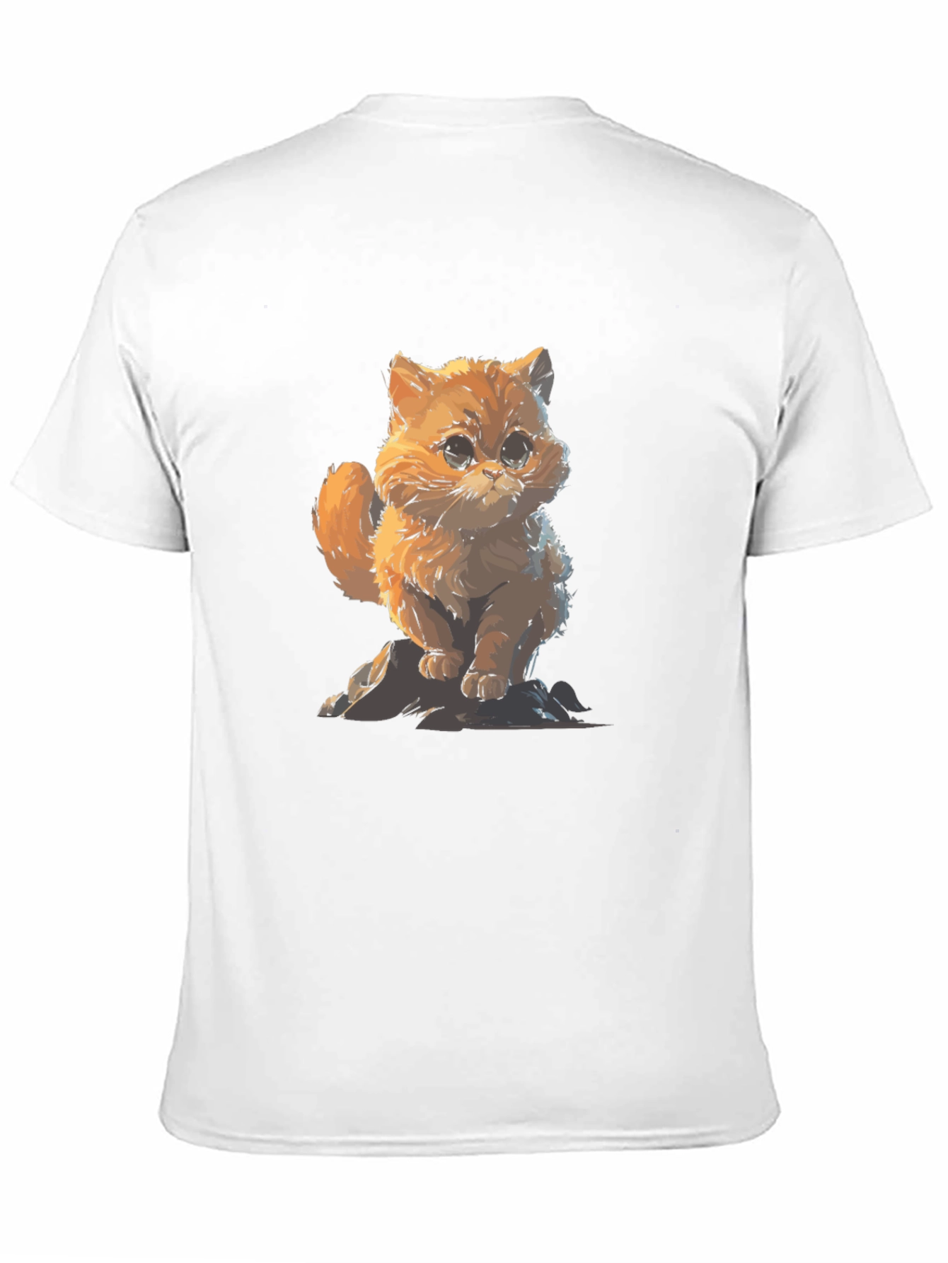 Cute Cat Graphic Black T-Shirt