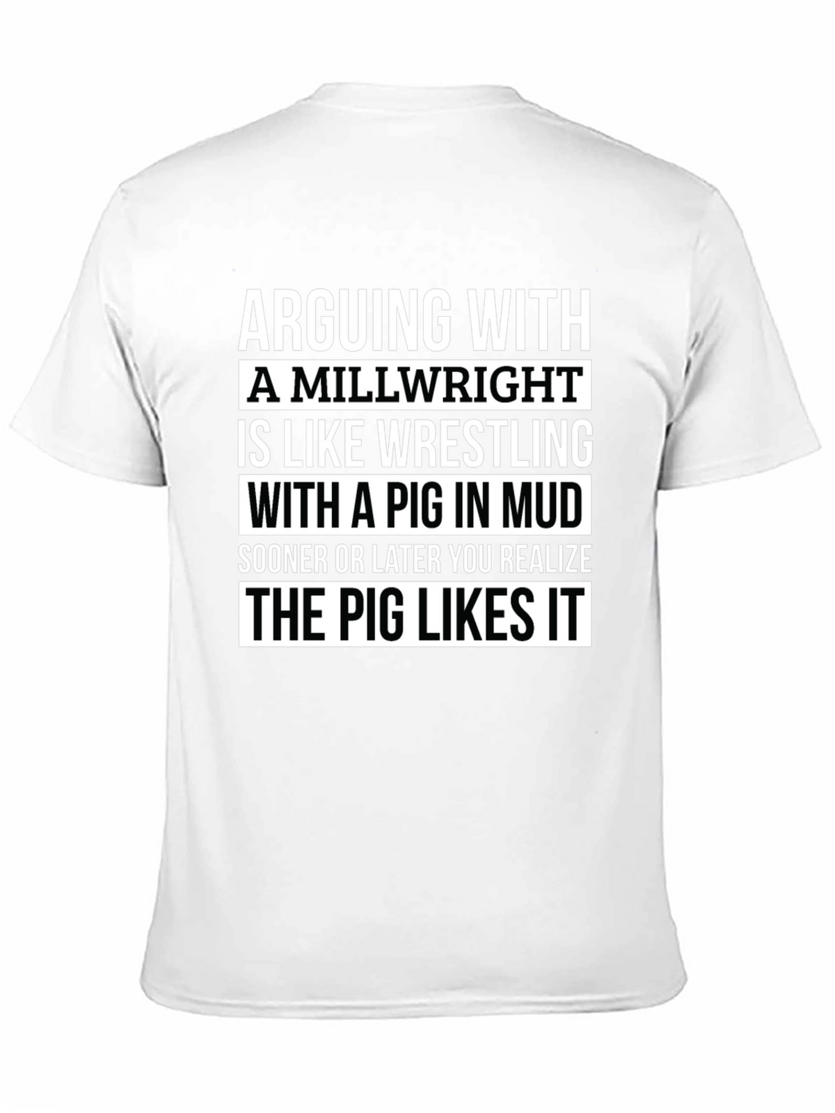 Arguing with Millwright T-Shirt Funny Pig in Mud Tee