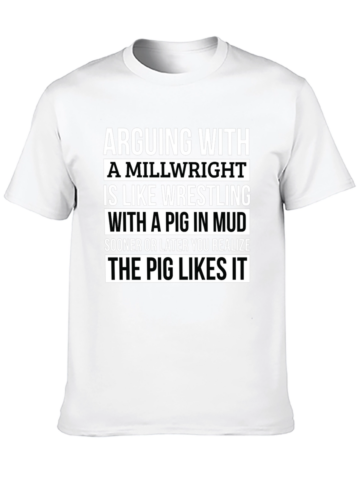 Arguing with Millwright T-Shirt Funny Pig in Mud Tee