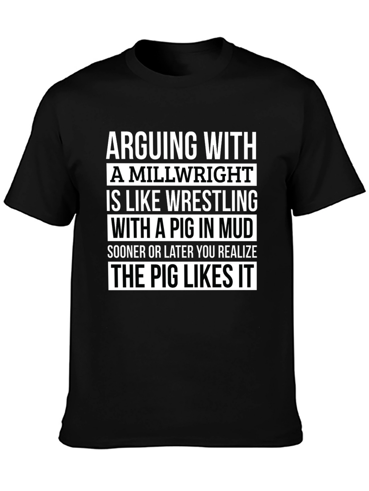 Arguing with Millwright T-Shirt Funny Pig in Mud Tee