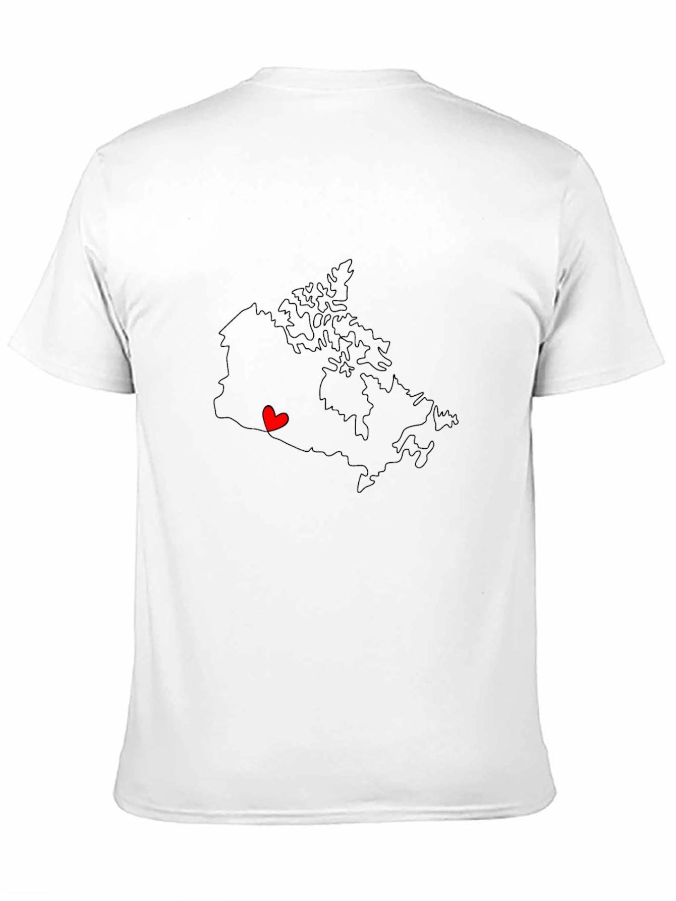 Canada Map Love Heart Graphic Tee - Black
