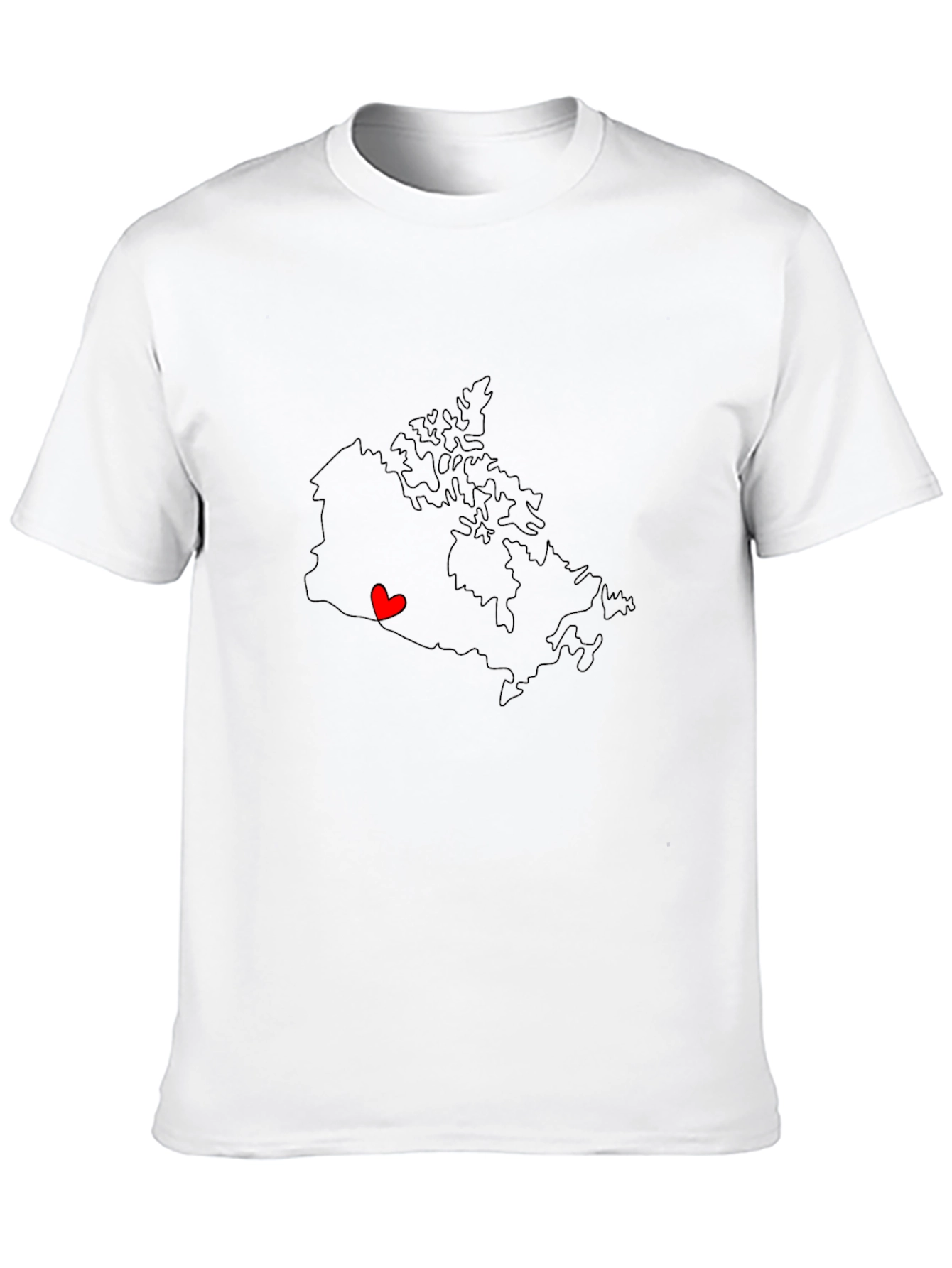 Canada Map Love Heart Graphic Tee - Black