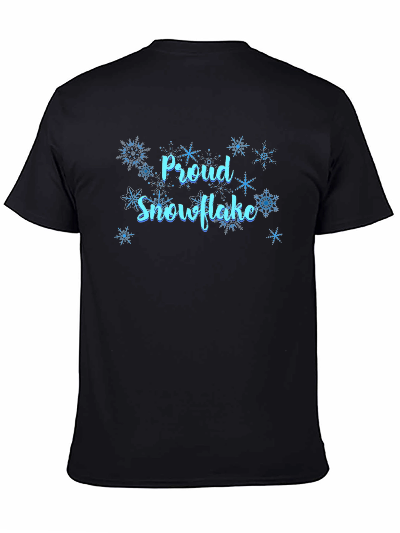 Proud Snowflake Graphic Tee - Black Cotton Shirt