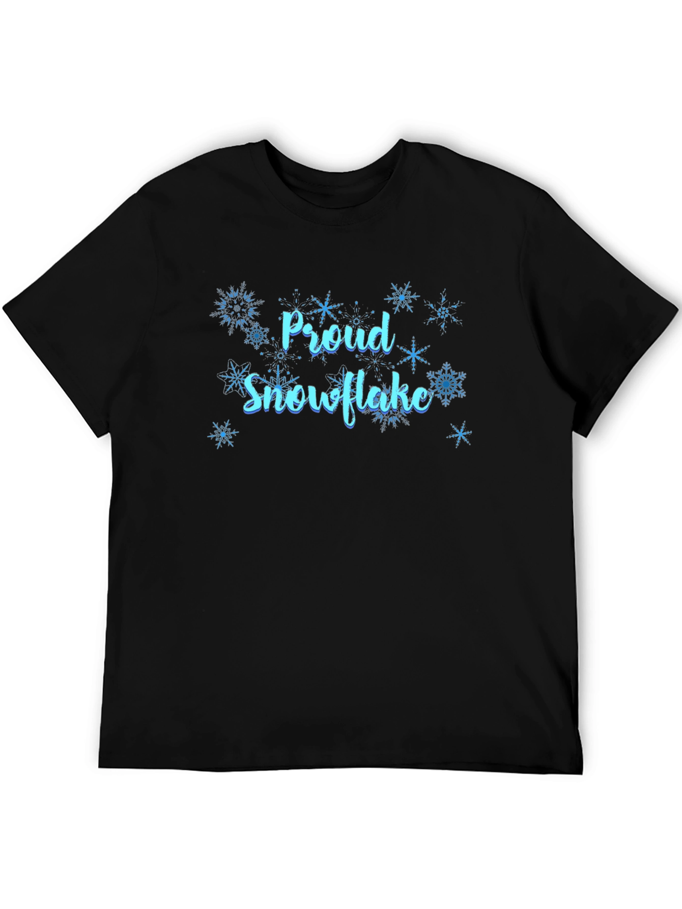 Proud Snowflake Graphic Tee - Black Cotton Shirt
