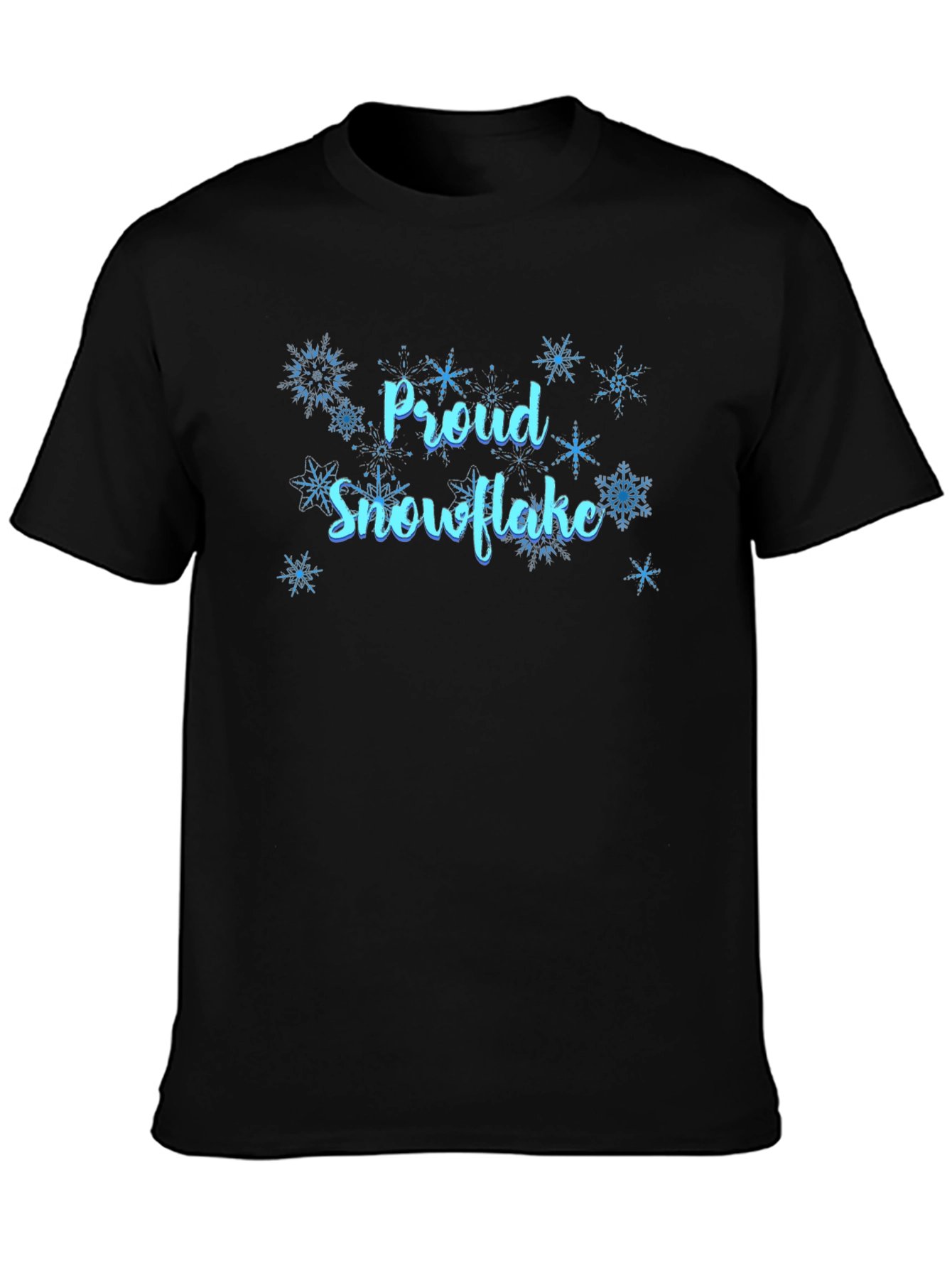 Proud Snowflake Graphic Tee - Black Cotton Shirt