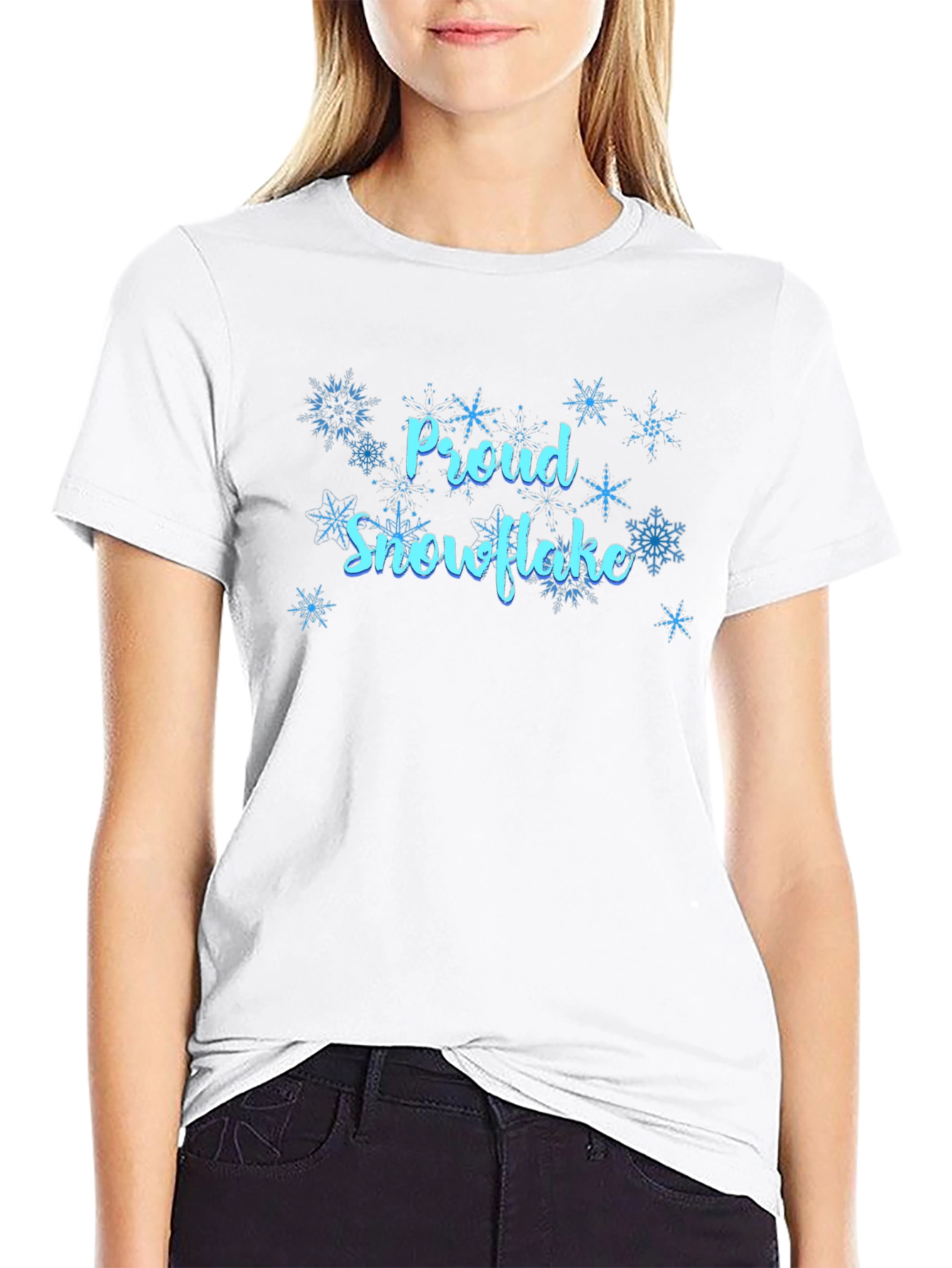 Proud Snowflake Graphic Tee - Black Cotton Shirt
