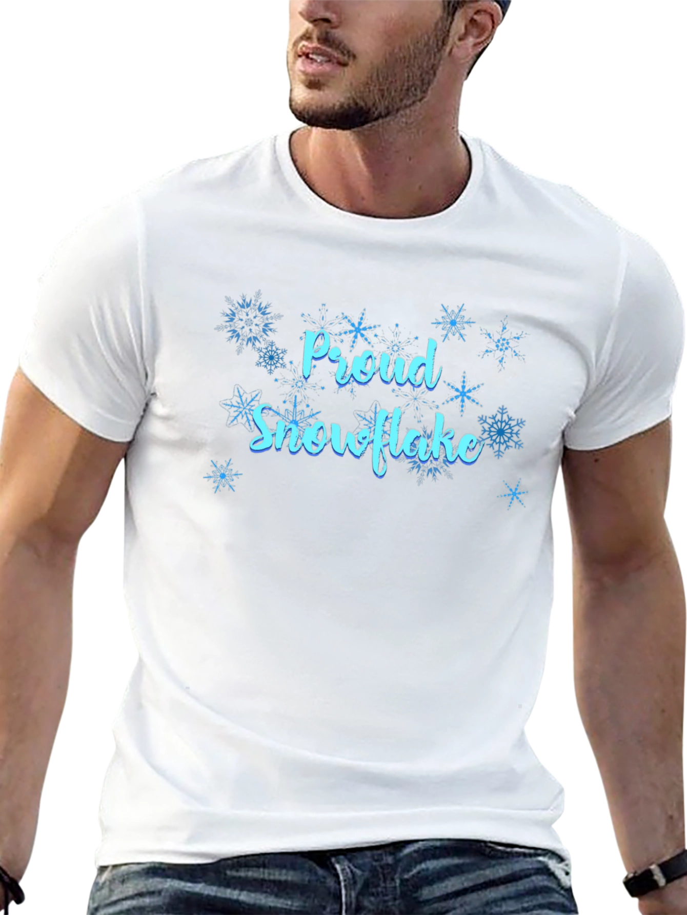 Proud Snowflake Graphic Tee - Black Cotton Shirt