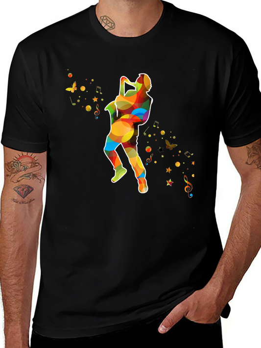 Colorful Saxophone Player Graphic Tee