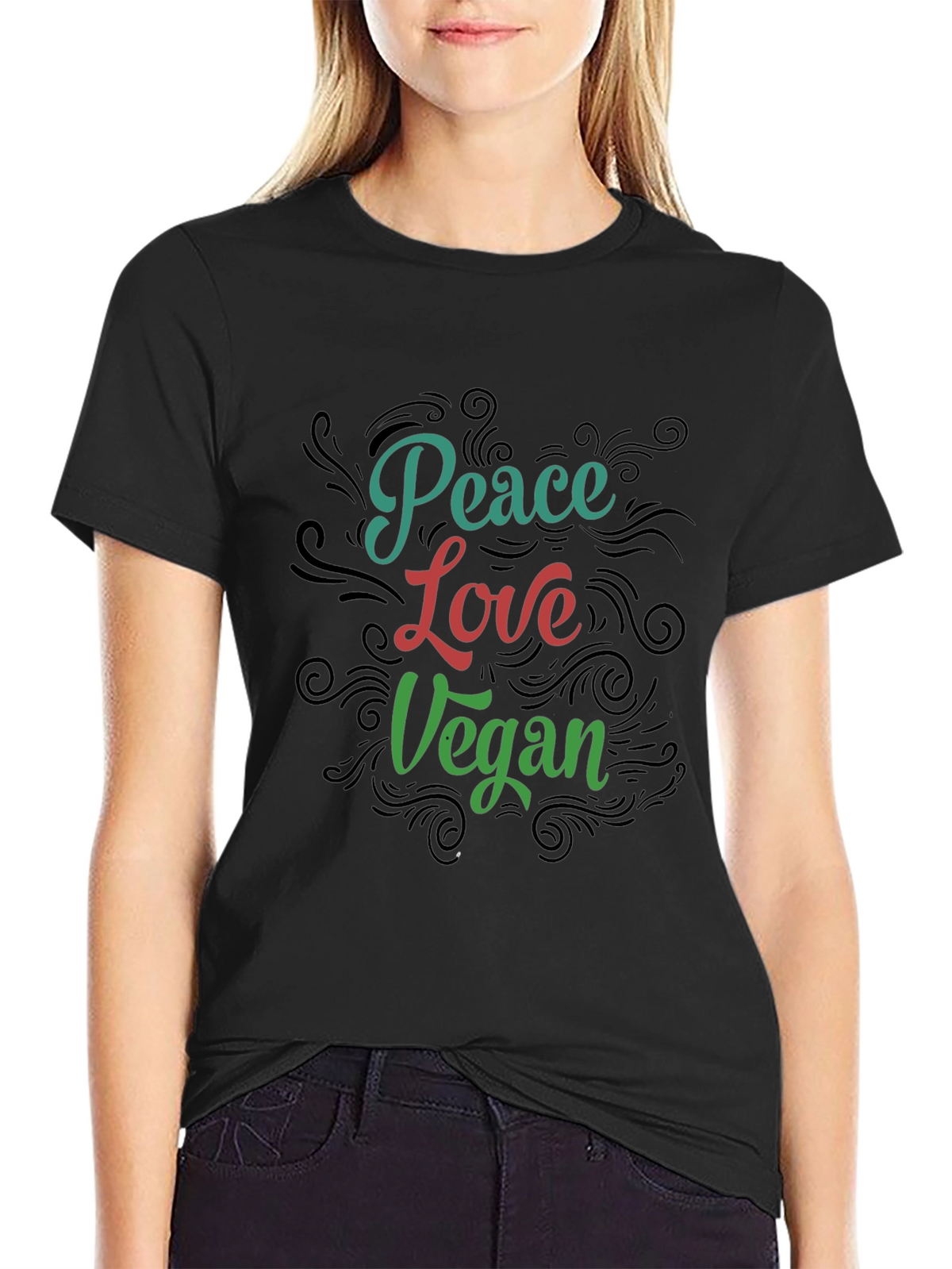 Peace Love Vegan Graphic T-Shirt