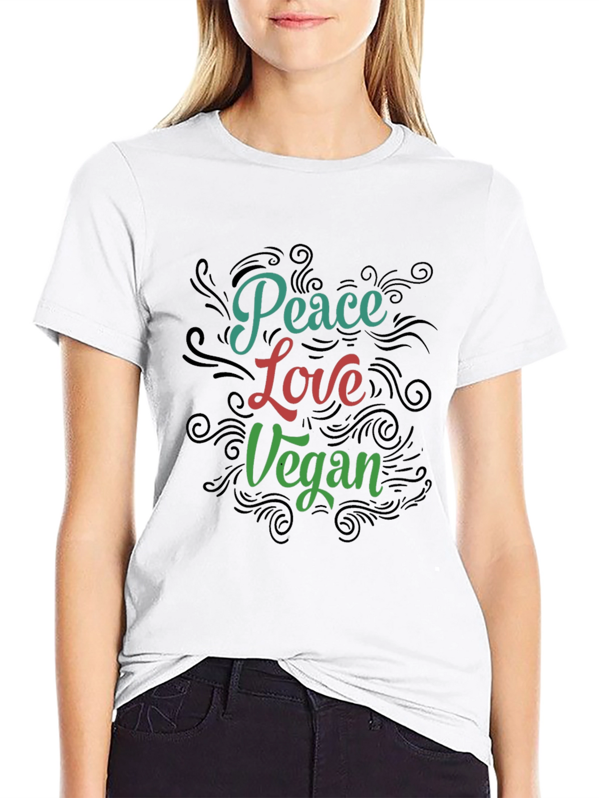 Peace Love Vegan Graphic T-Shirt