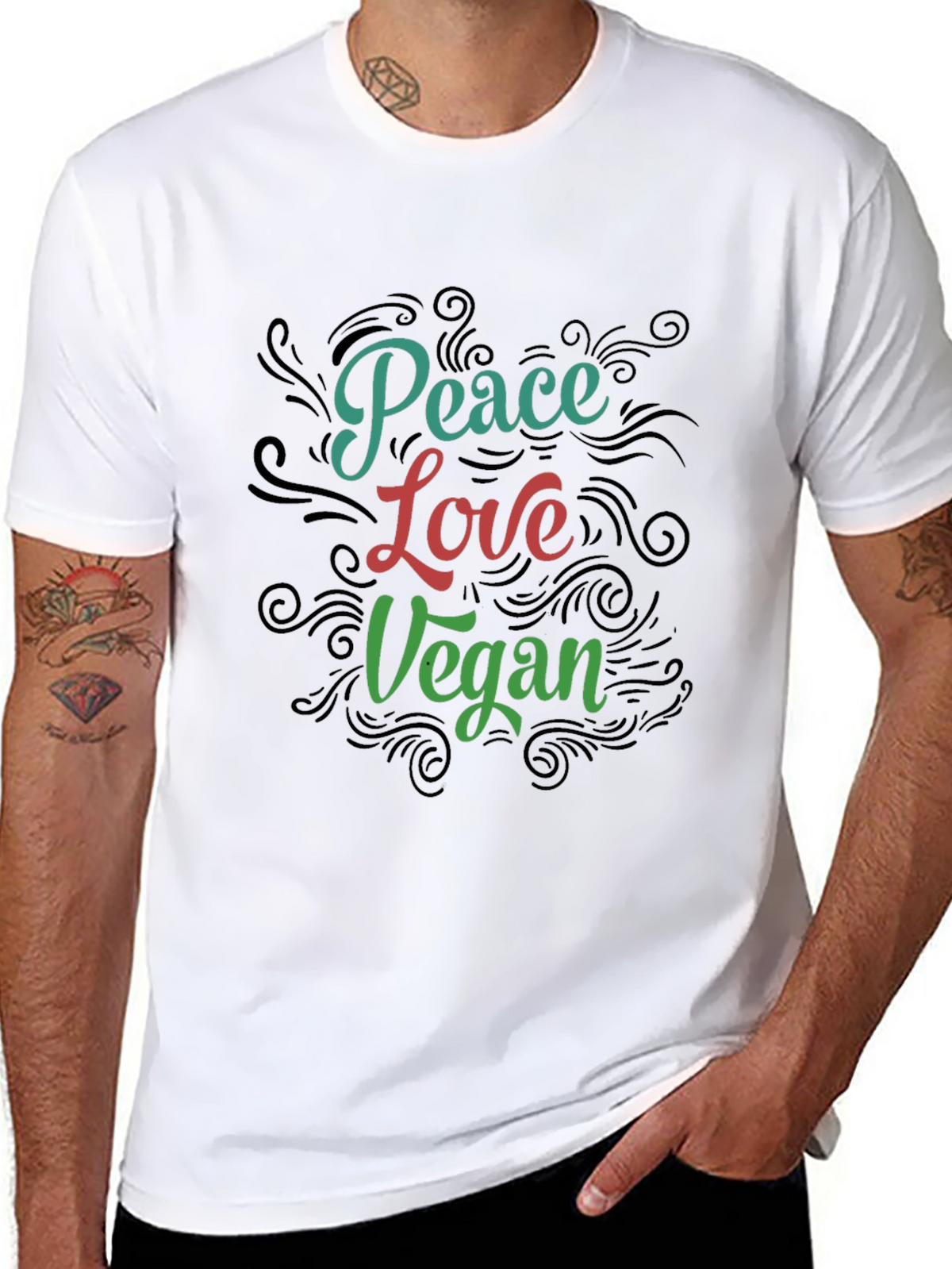 Peace Love Vegan Graphic T-Shirt