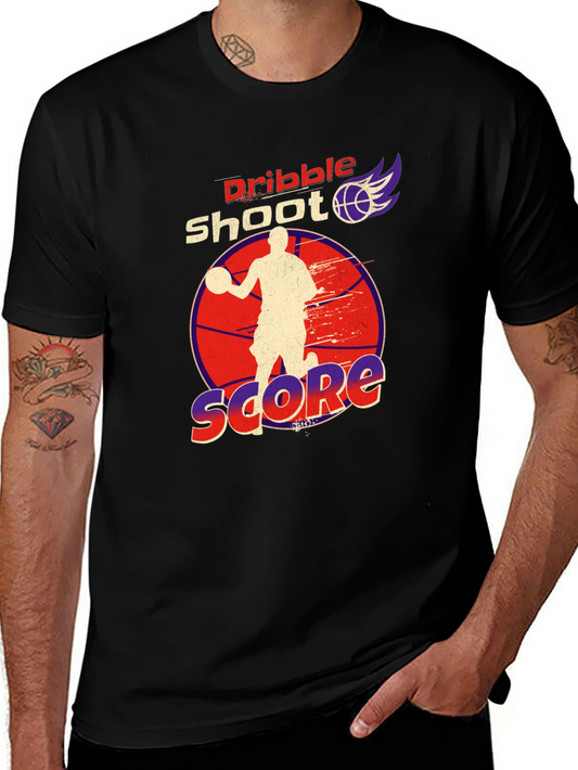 Basketball Graphic Tee - Dribble Shoot Score!