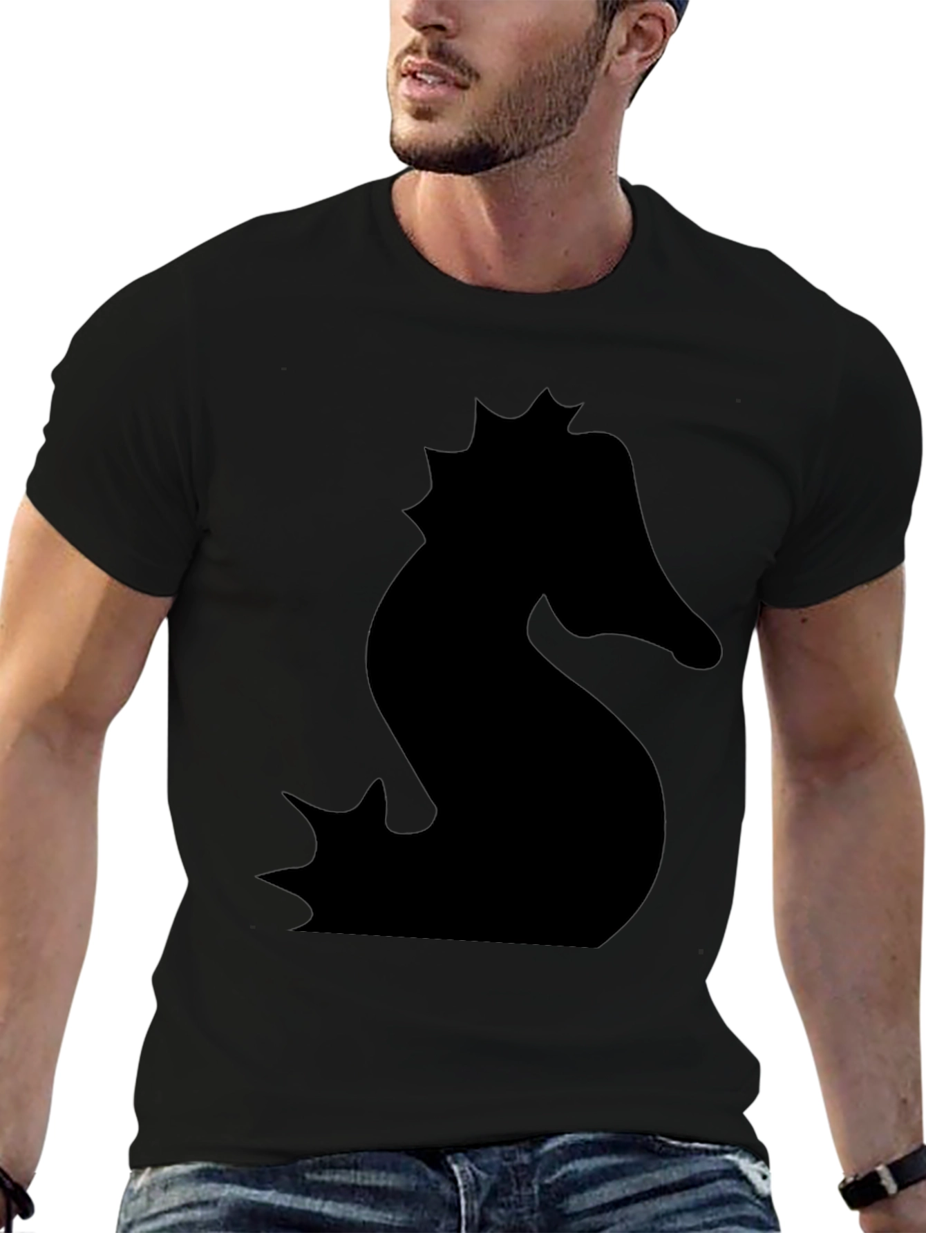 Seahorse Silhouette Black T-Shirt