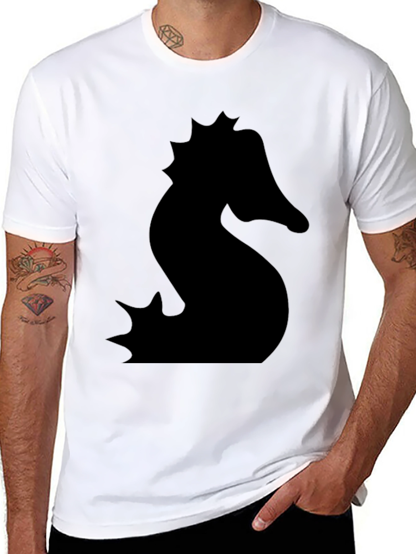 Seahorse Silhouette Black T-Shirt
