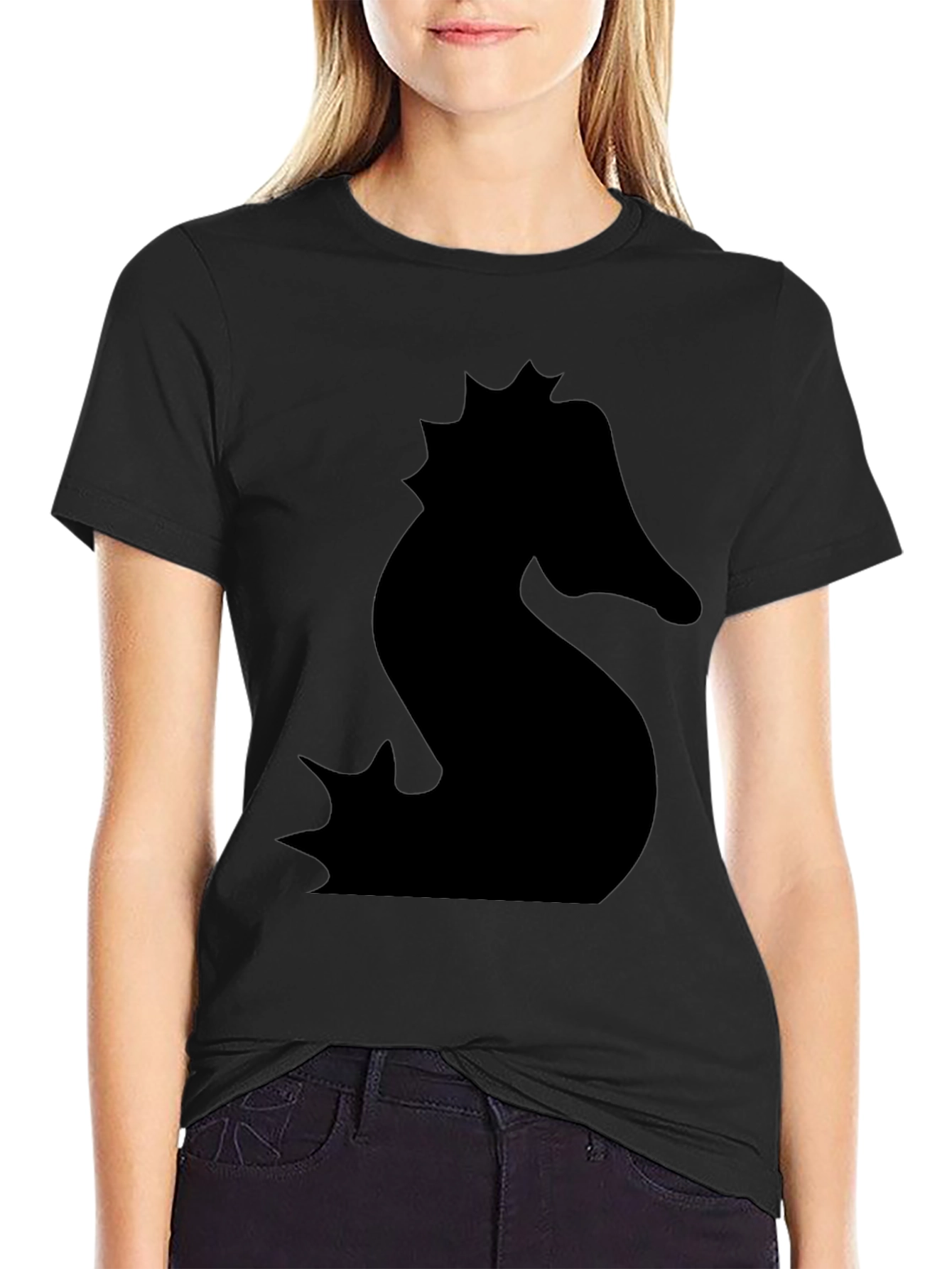 Seahorse Silhouette Black T-Shirt