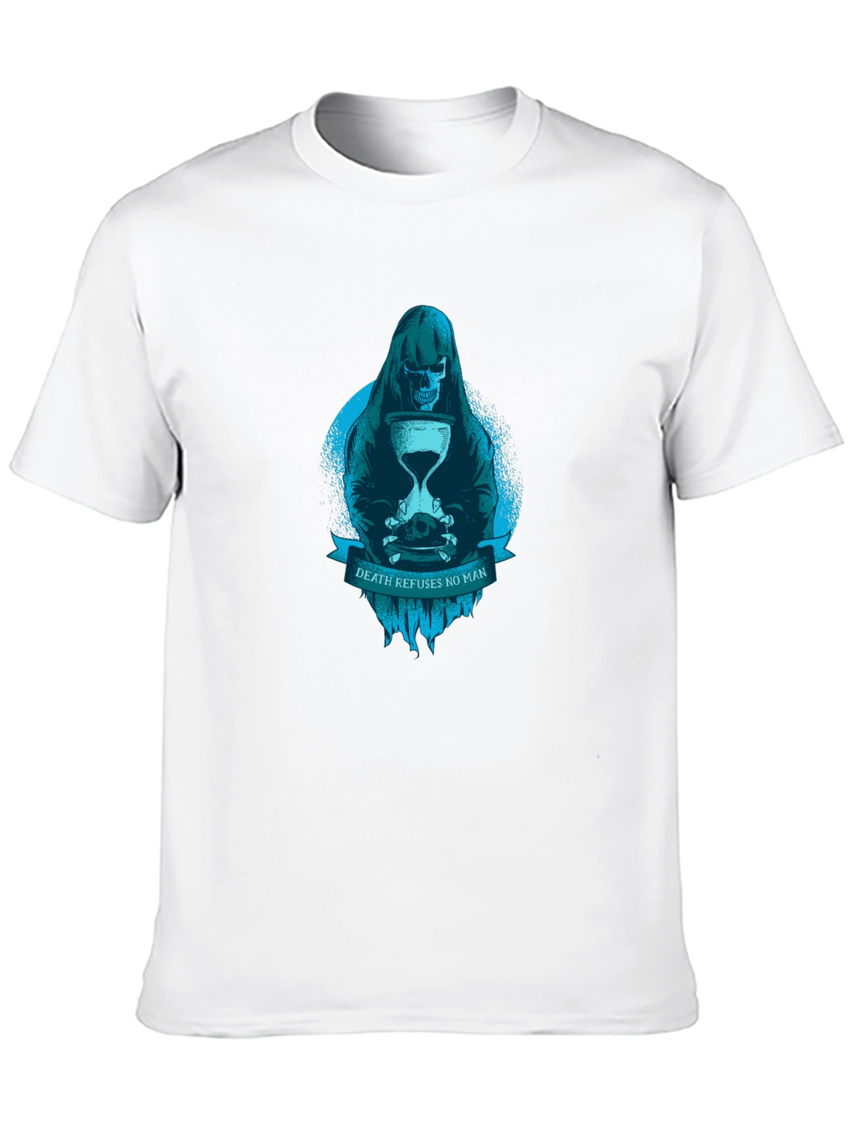 Grim Reaper Death Refuses No Man Graphic T-Shirt