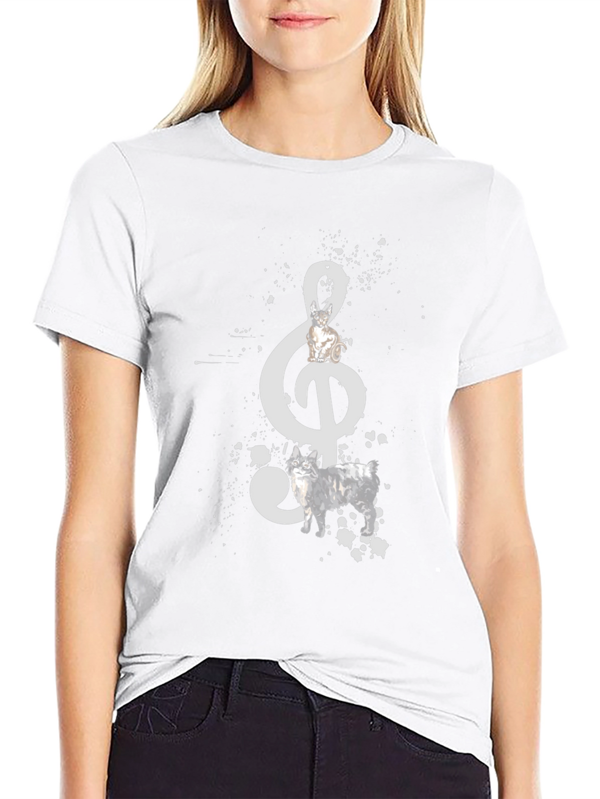 Musical Note Dog Graphic Tee