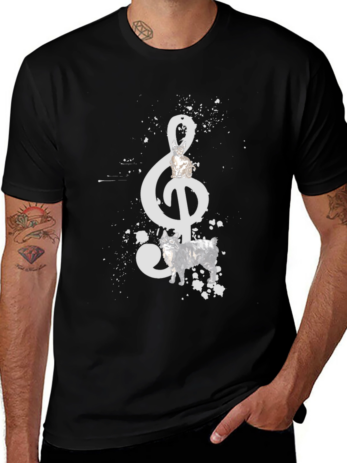 Musical Note Dog Graphic Tee