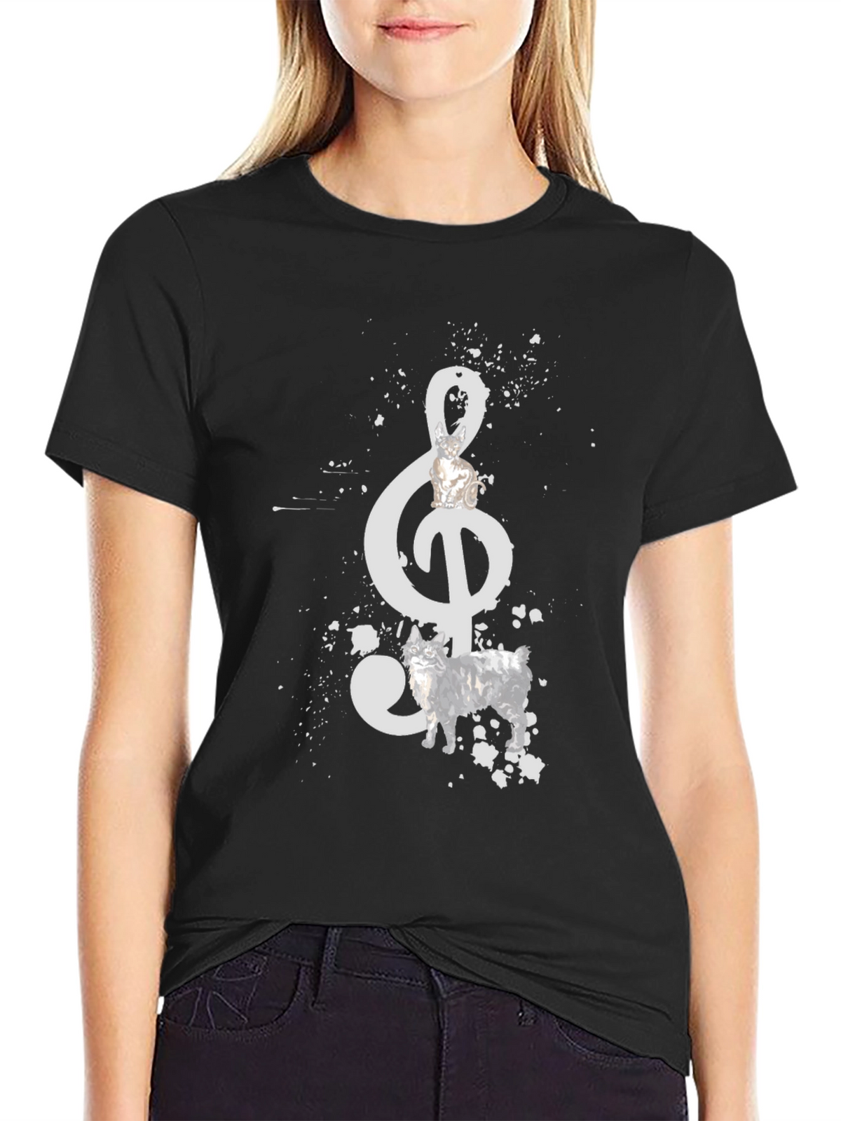 Musical Note Dog Graphic Tee