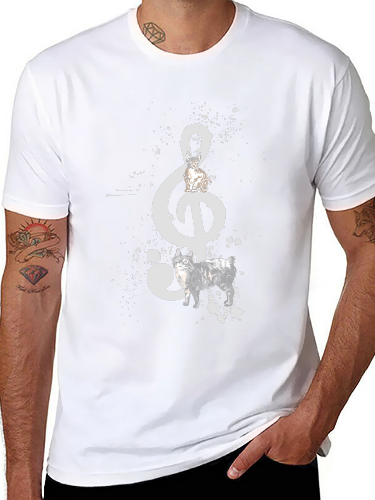 Musical Note Dog Graphic Tee