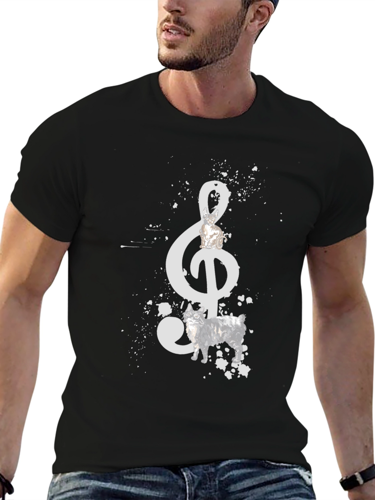 Musical Note Dog Graphic Tee