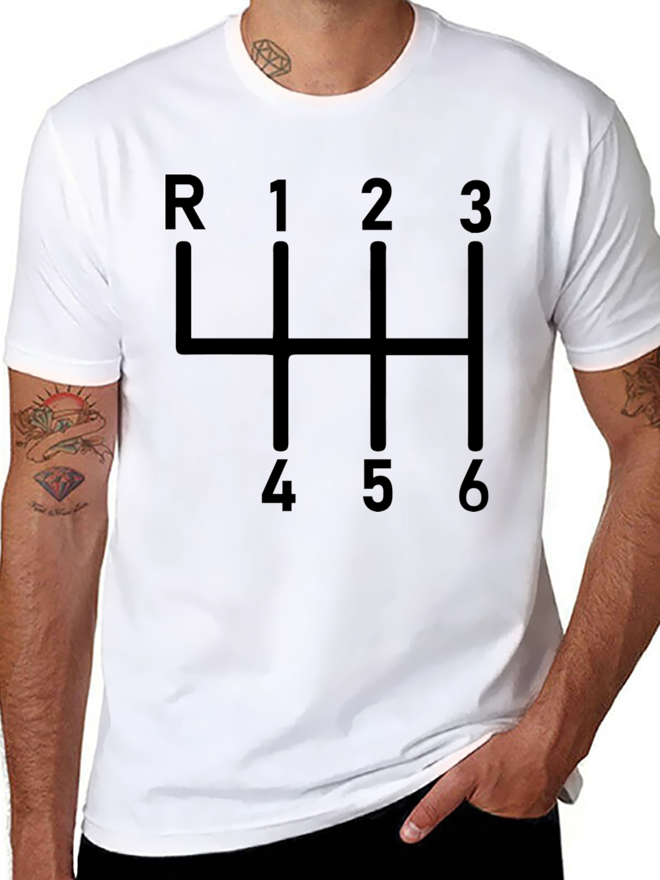 Manual Transmission T-Shirt - 6 Speed Gearbox Design