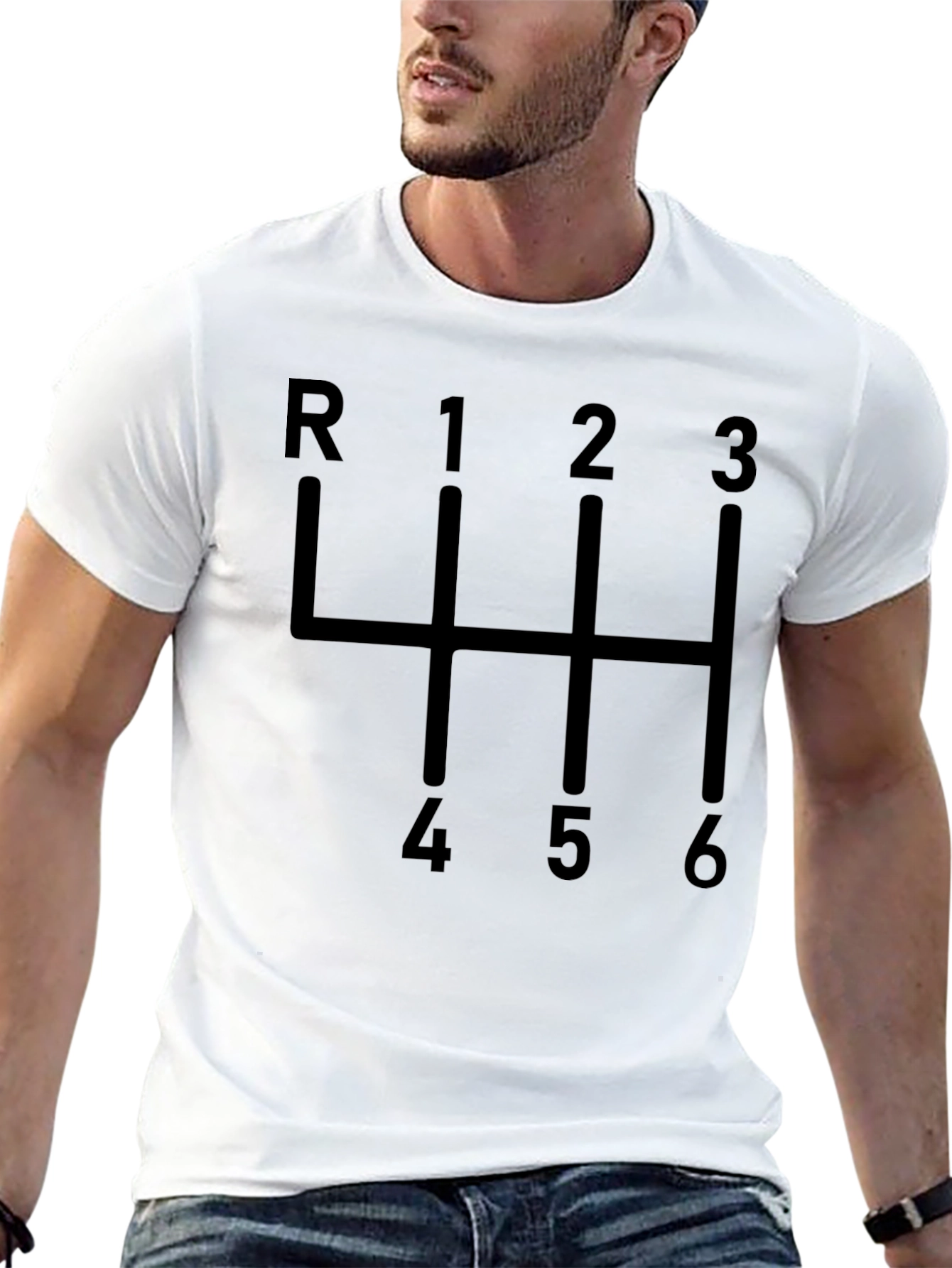 Manual Transmission T-Shirt - 6 Speed Gearbox Design