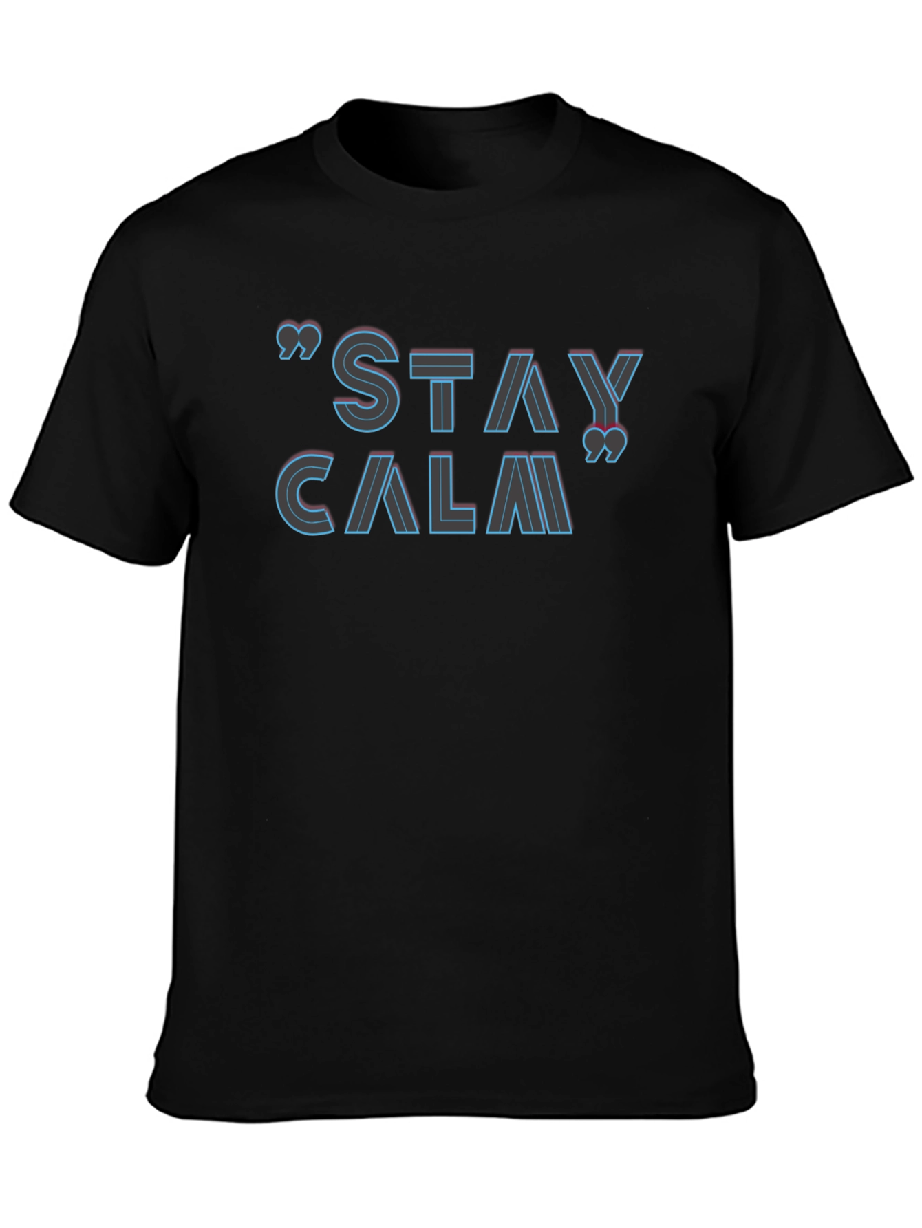 Stay Calm Graphic Black T-Shirt