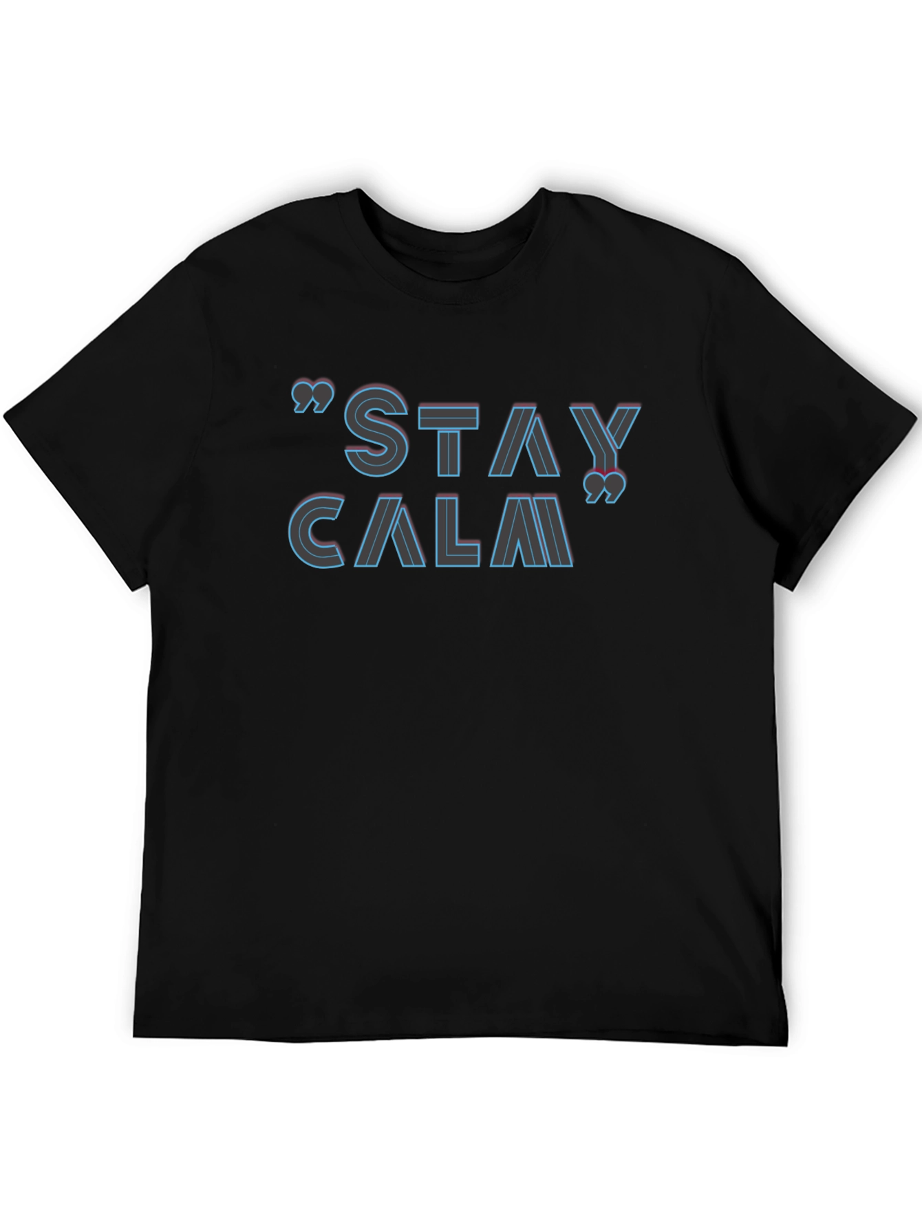 Stay Calm Graphic Black T-Shirt