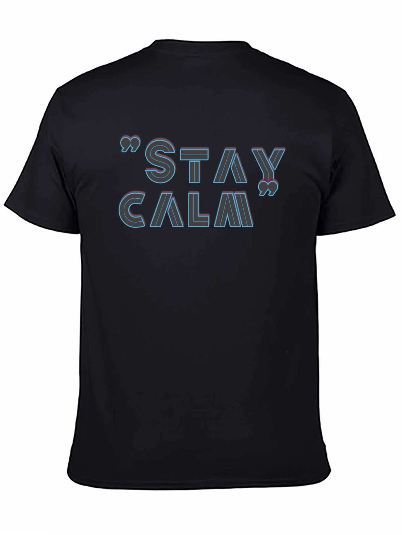 Stay Calm Graphic Black T-Shirt