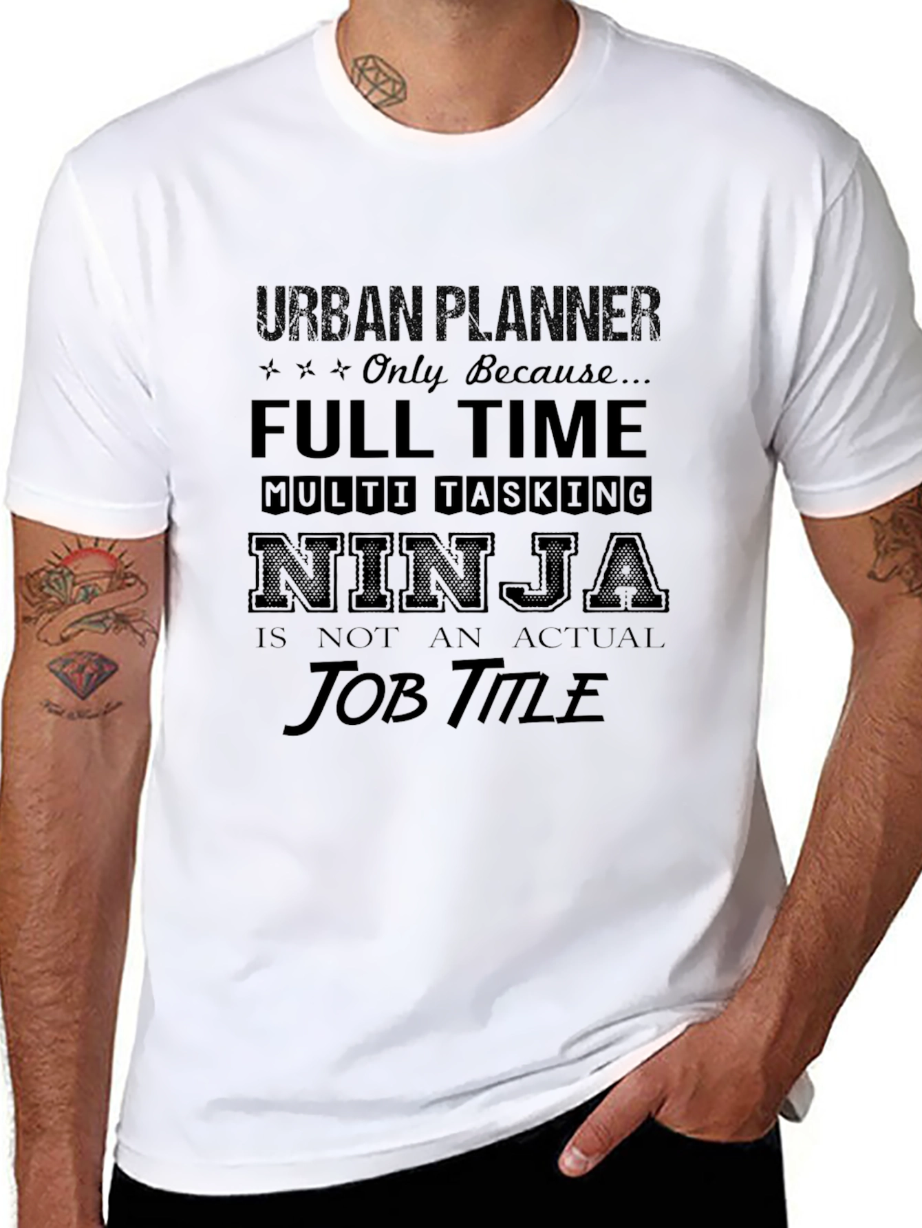 Urban Planner Ninja Job Title T-Shirt