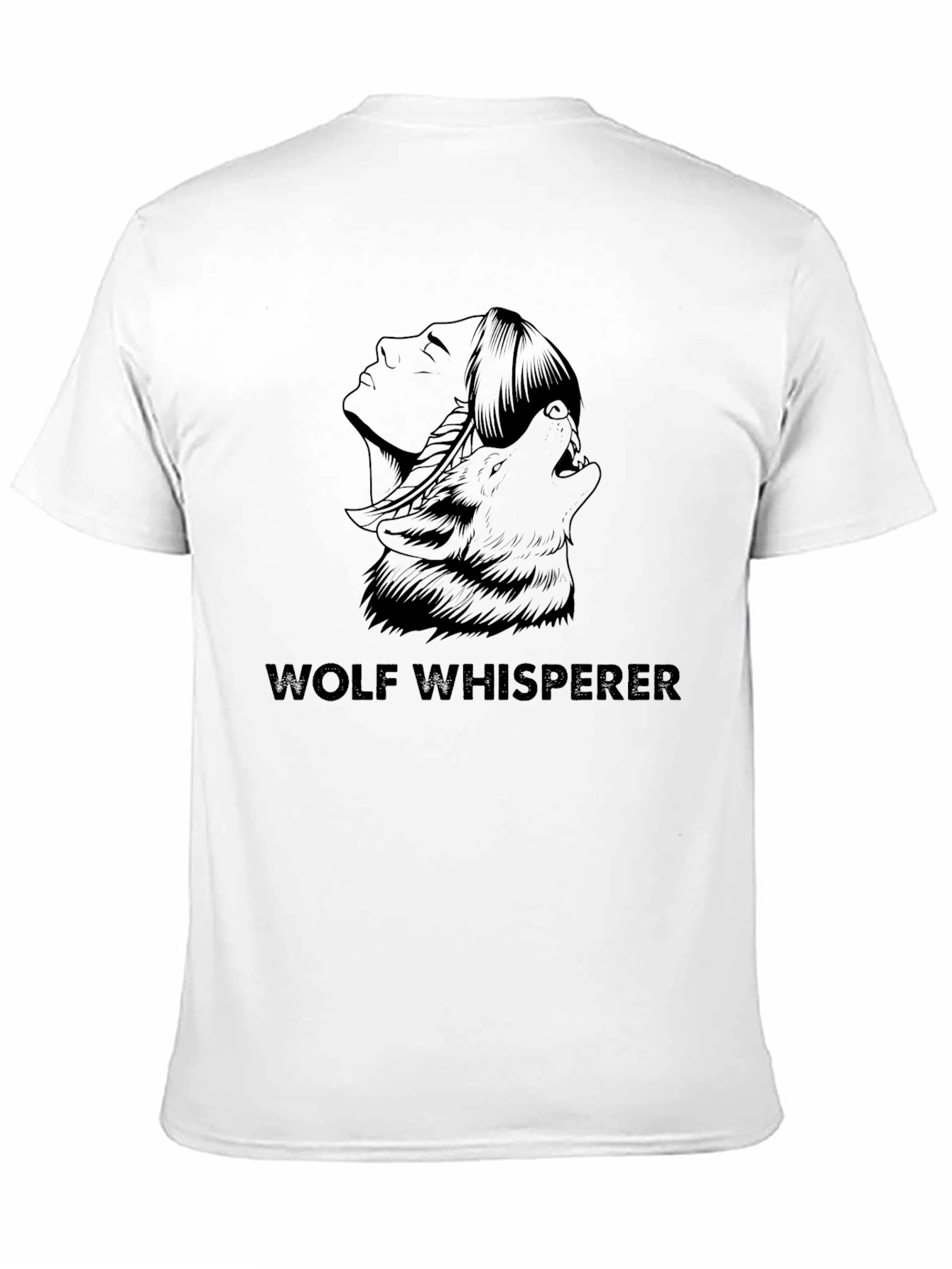 Wolf Whisperer Graphic Tee - Black Cotton Shirt