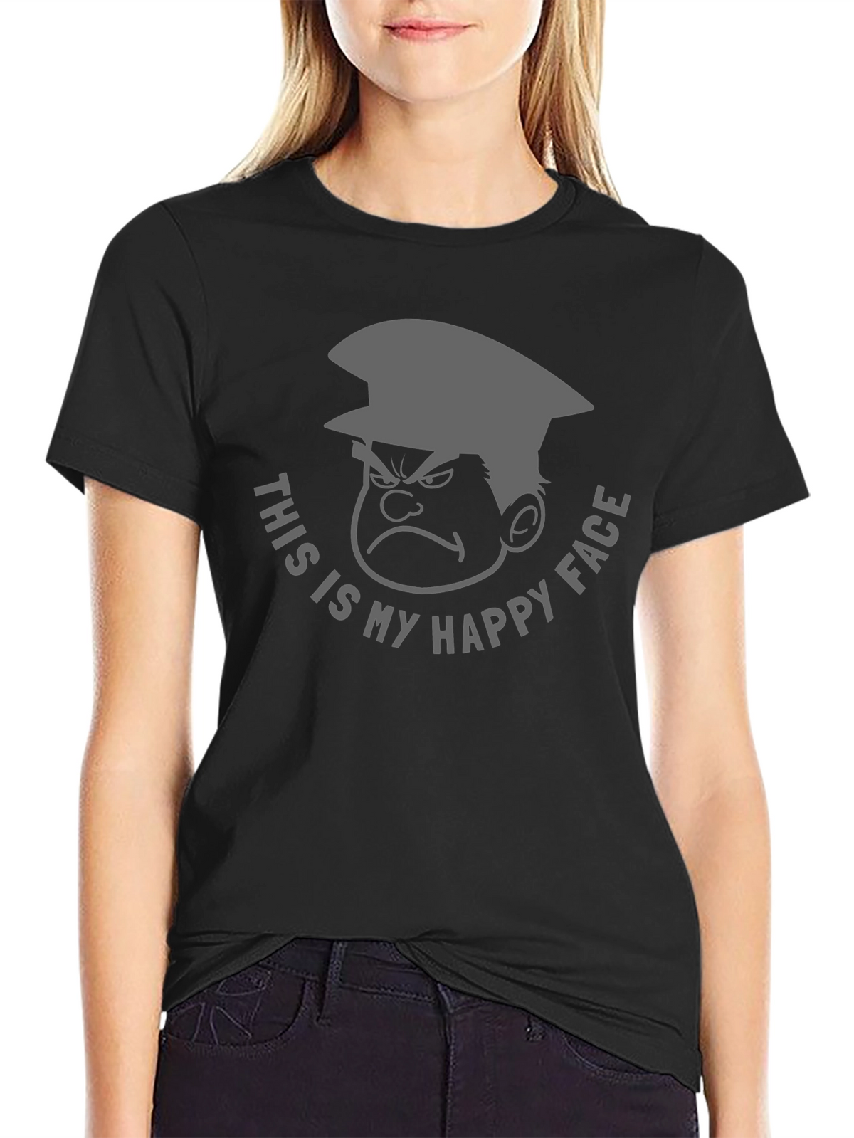 Grumpy Cartoon Character Graphic T-Shirt