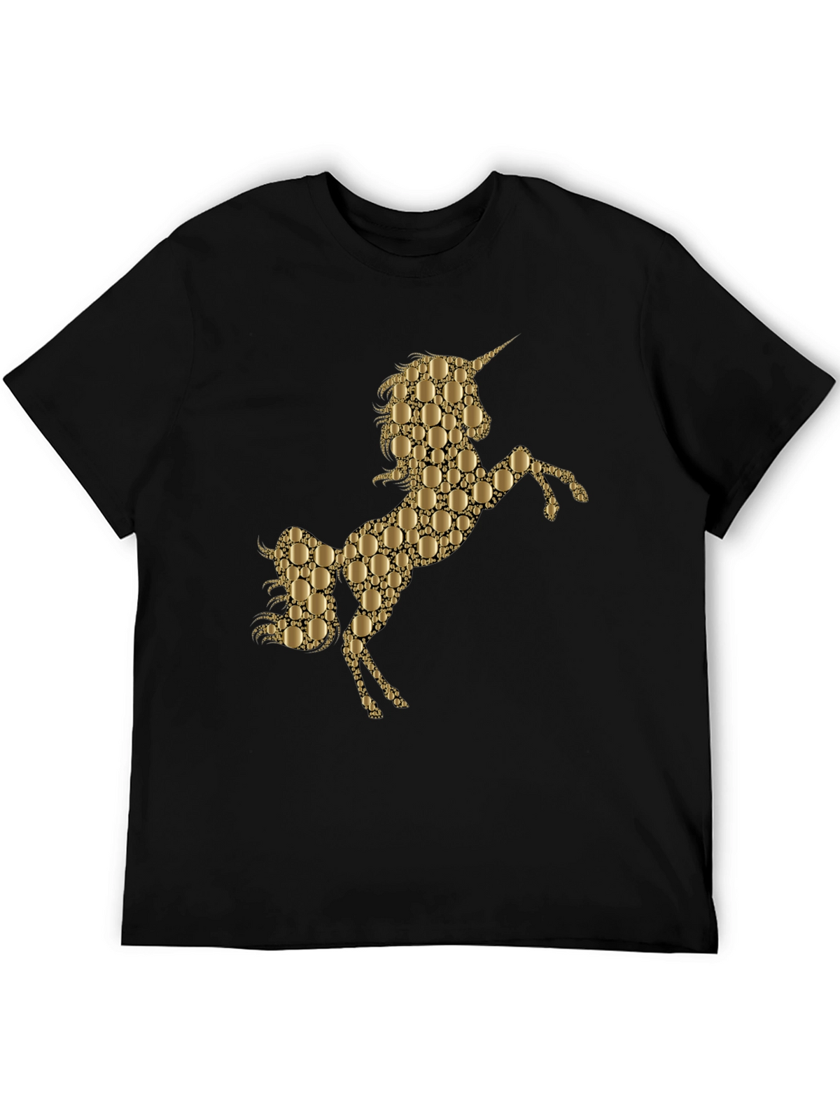 Gold Unicorn Graphic Black T-Shirt