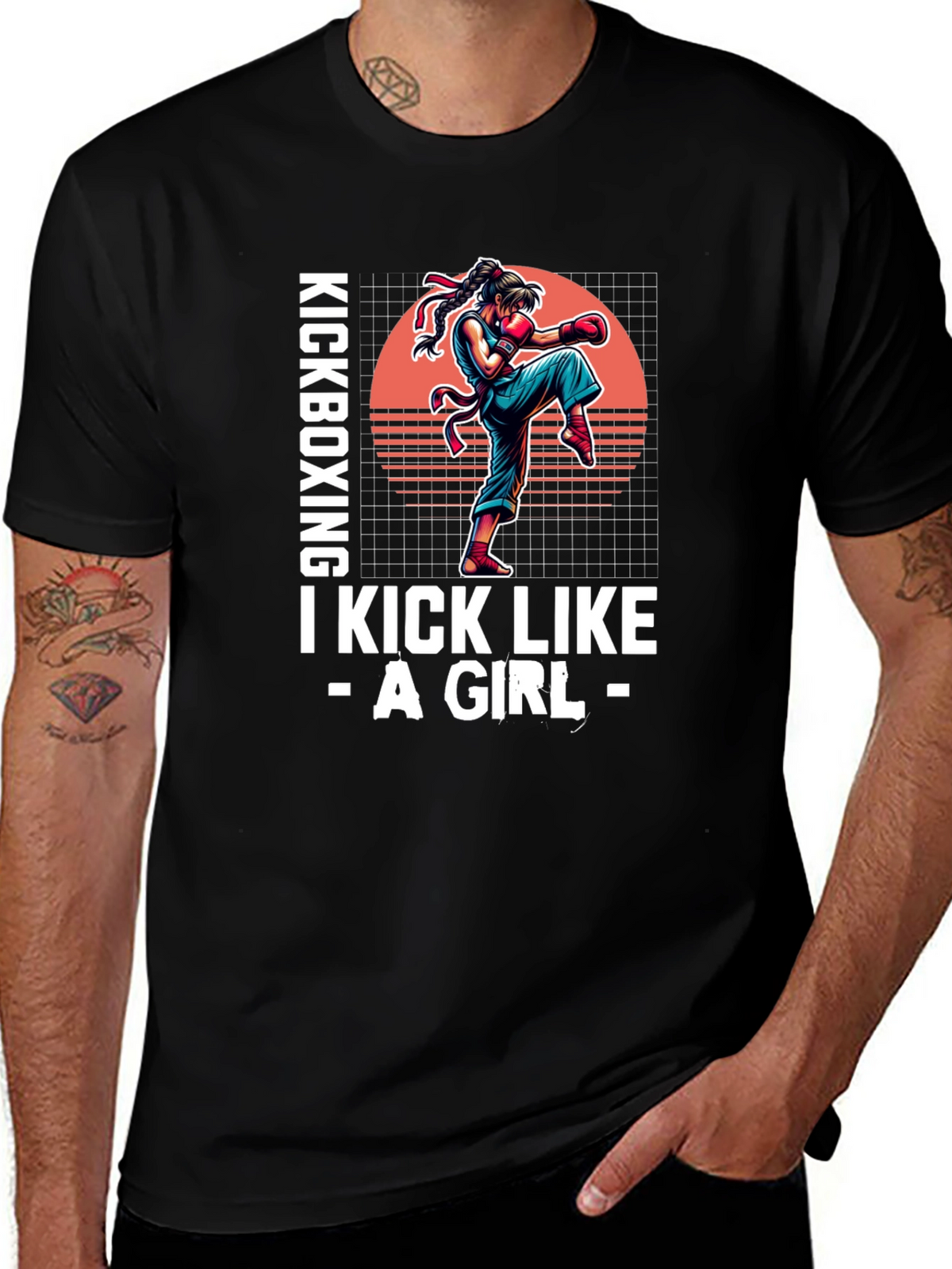Kickboxing Girl Graphic T-Shirt - Martial Arts Apparel