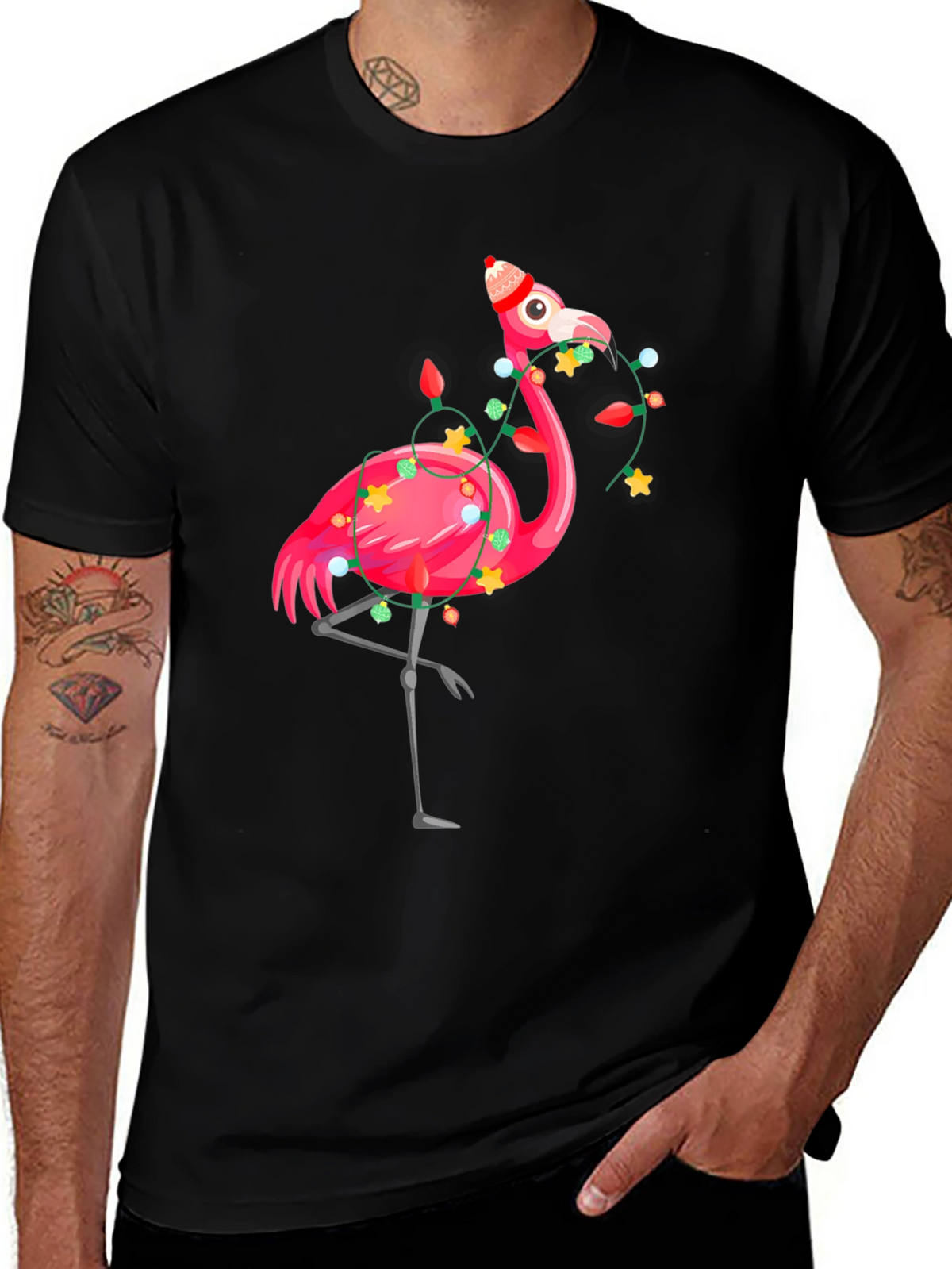 Festive Flamingo T-Shirt - Holiday Edition