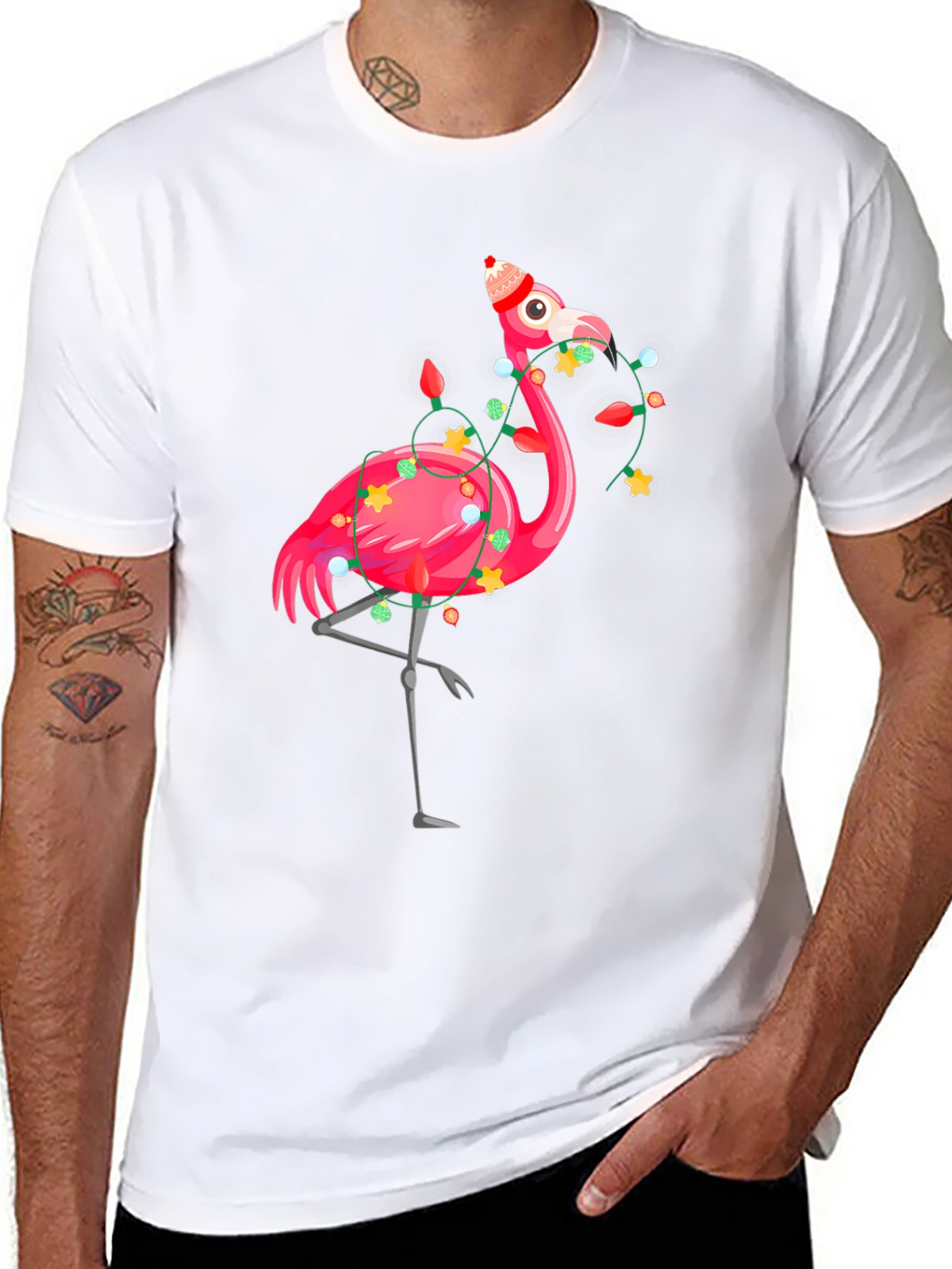 Festive Flamingo T-Shirt - Holiday Edition