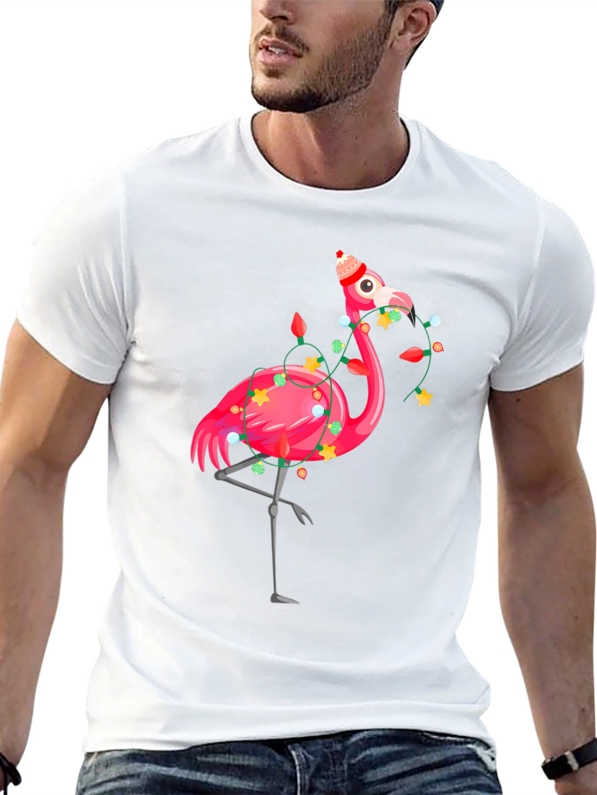 Festive Flamingo T-Shirt - Holiday Edition