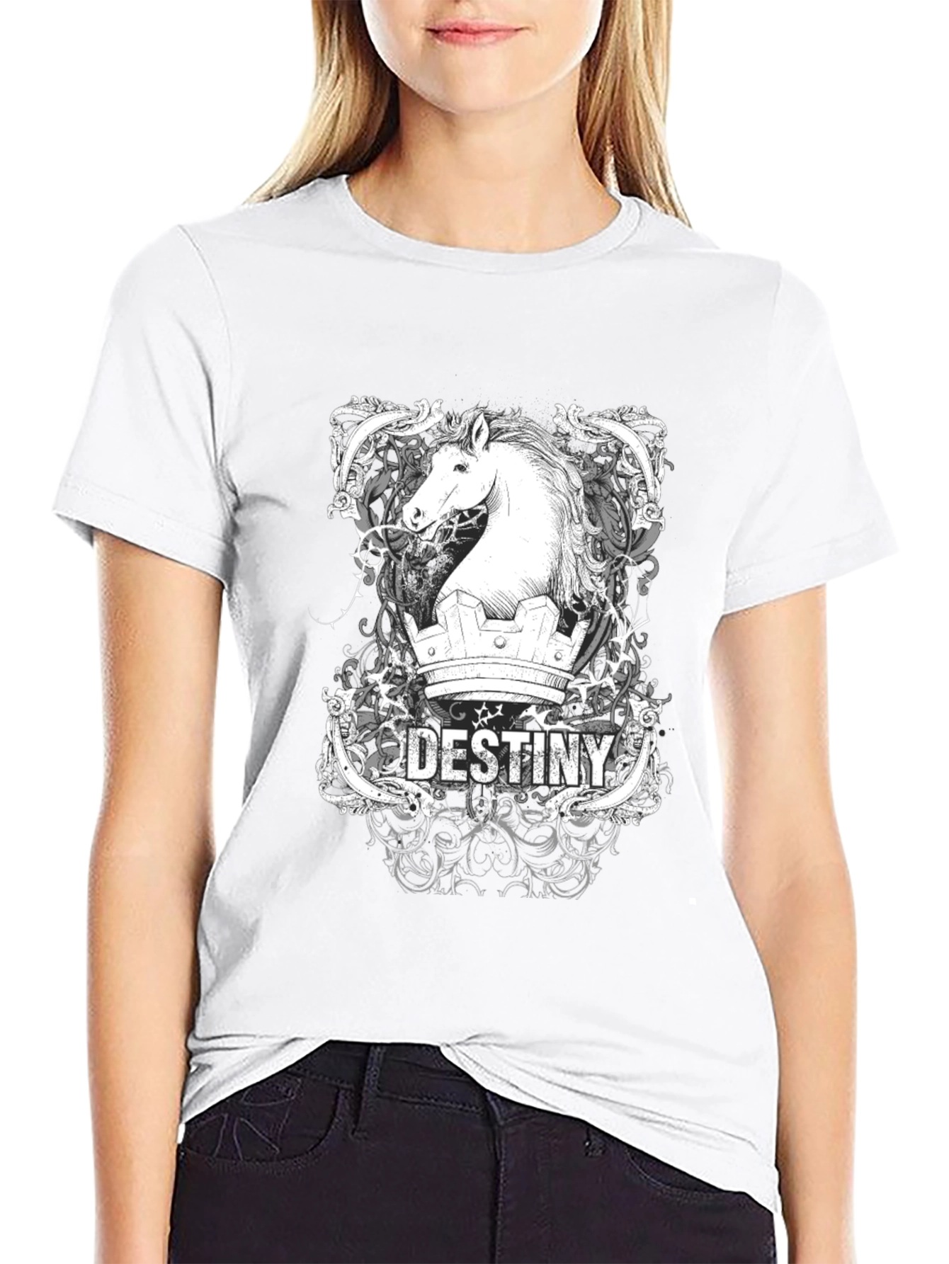 Destiny Horse Graphic T-Shirt - Black