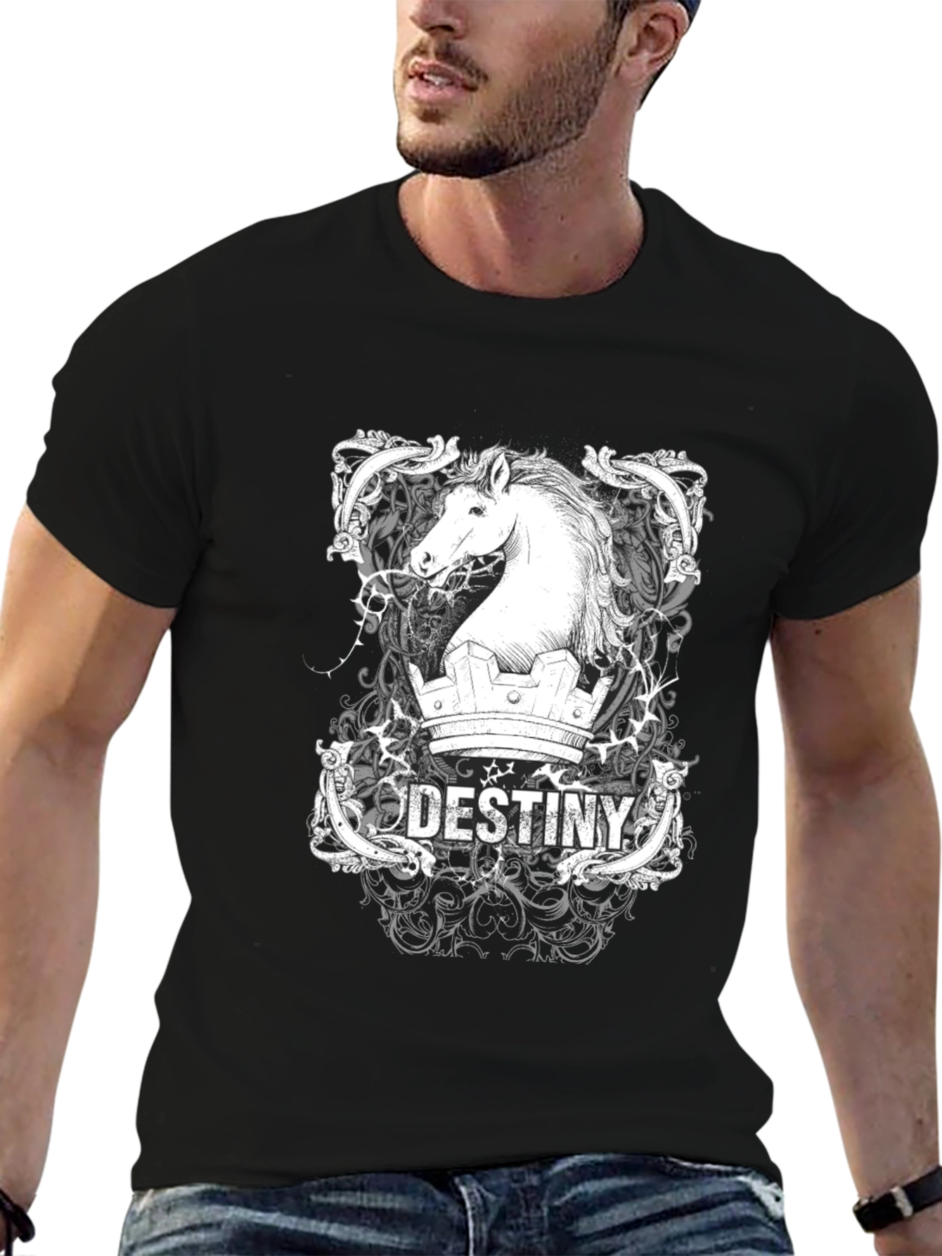 Destiny Horse Graphic T-Shirt - Black
