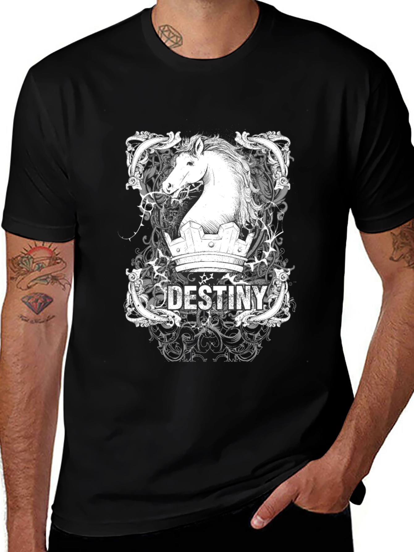 Destiny Horse Graphic T-Shirt - Black